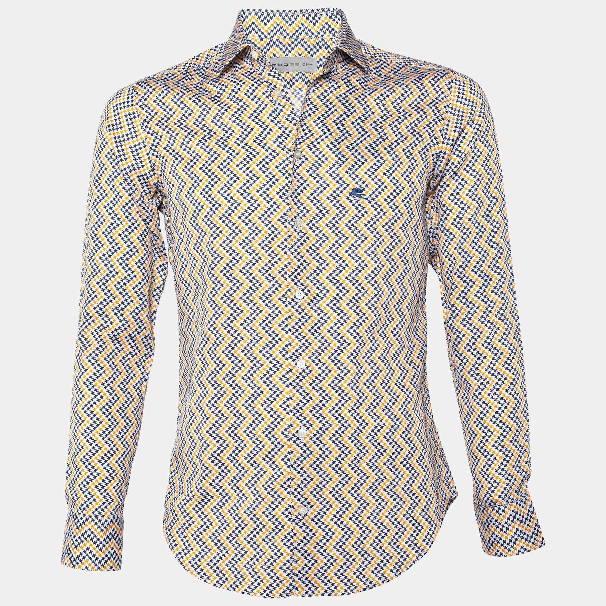 Etro Multicolor Printed Cotton Button Front Shirt M 