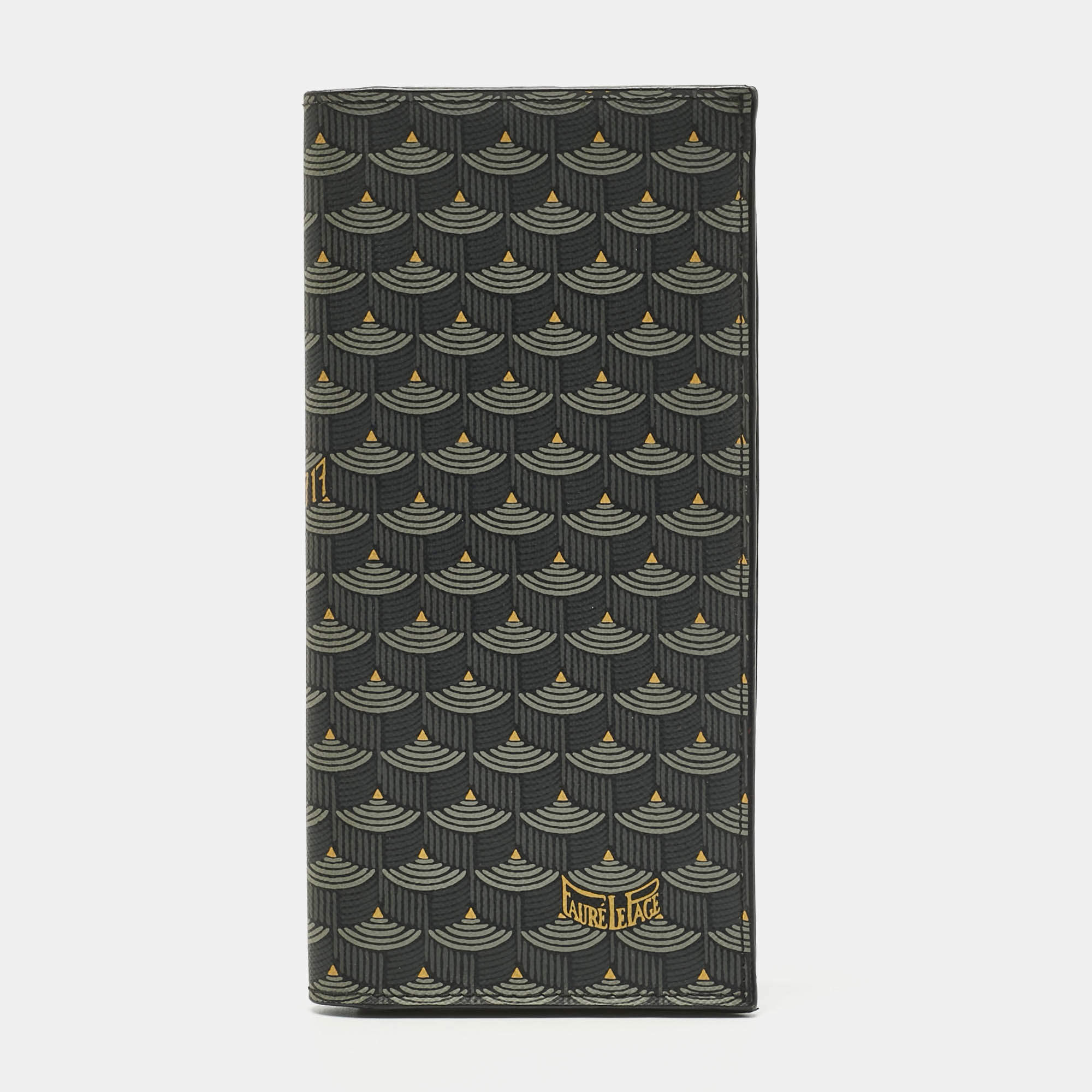 Pre Owned Faure Le Page Black Coated Canvas Bifold Long Wallet