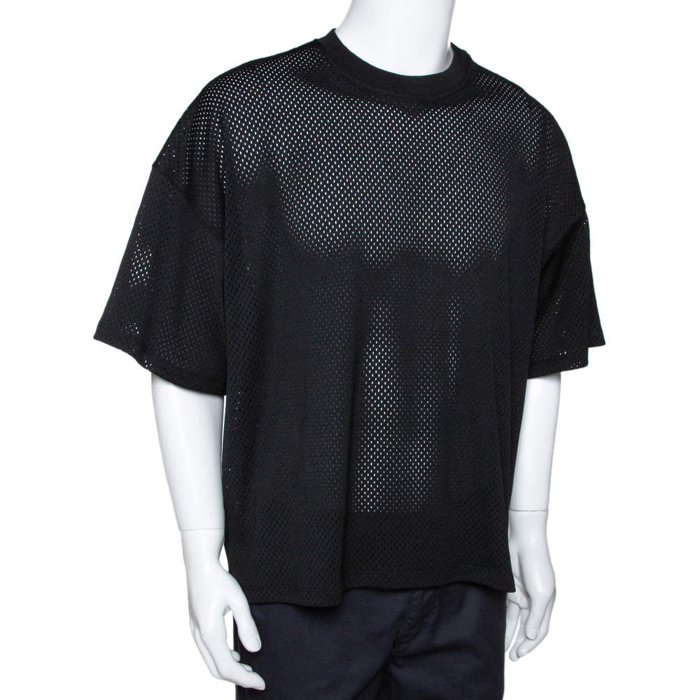 Fear of God Fifth Collection Black Perforated Knit Oversized T Shirt S