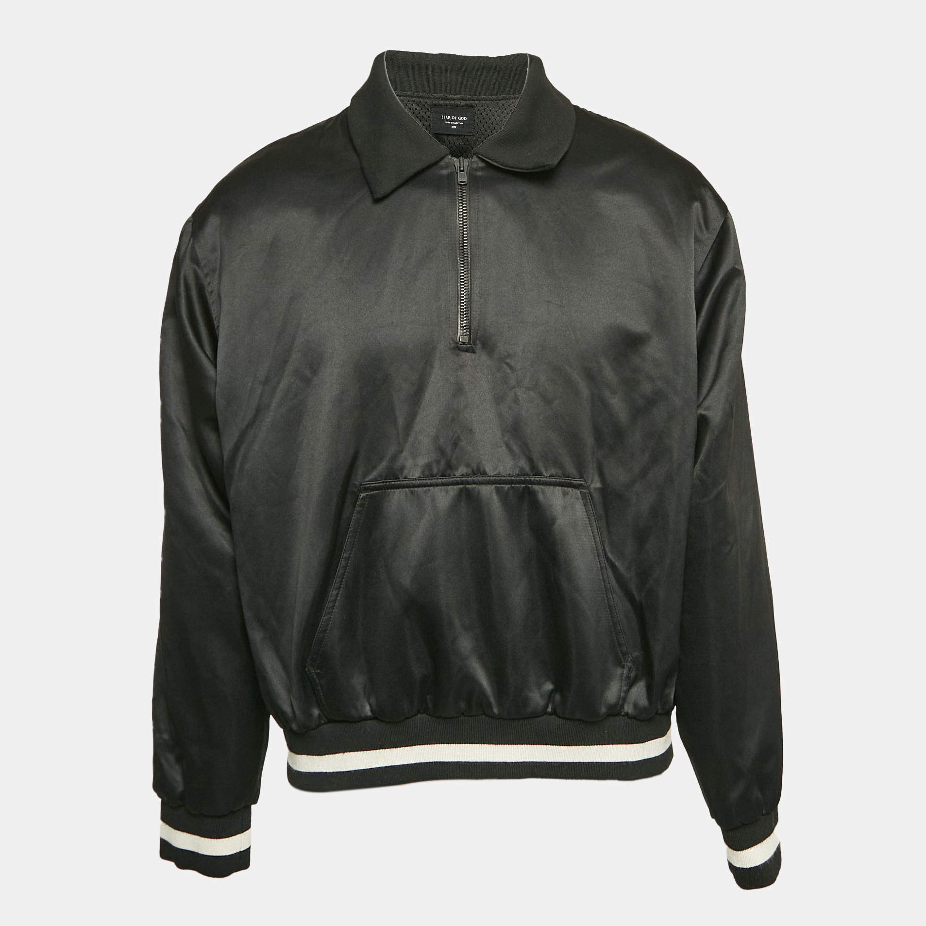 Fear of God Black Nylon Logo Patchwork Jacket M