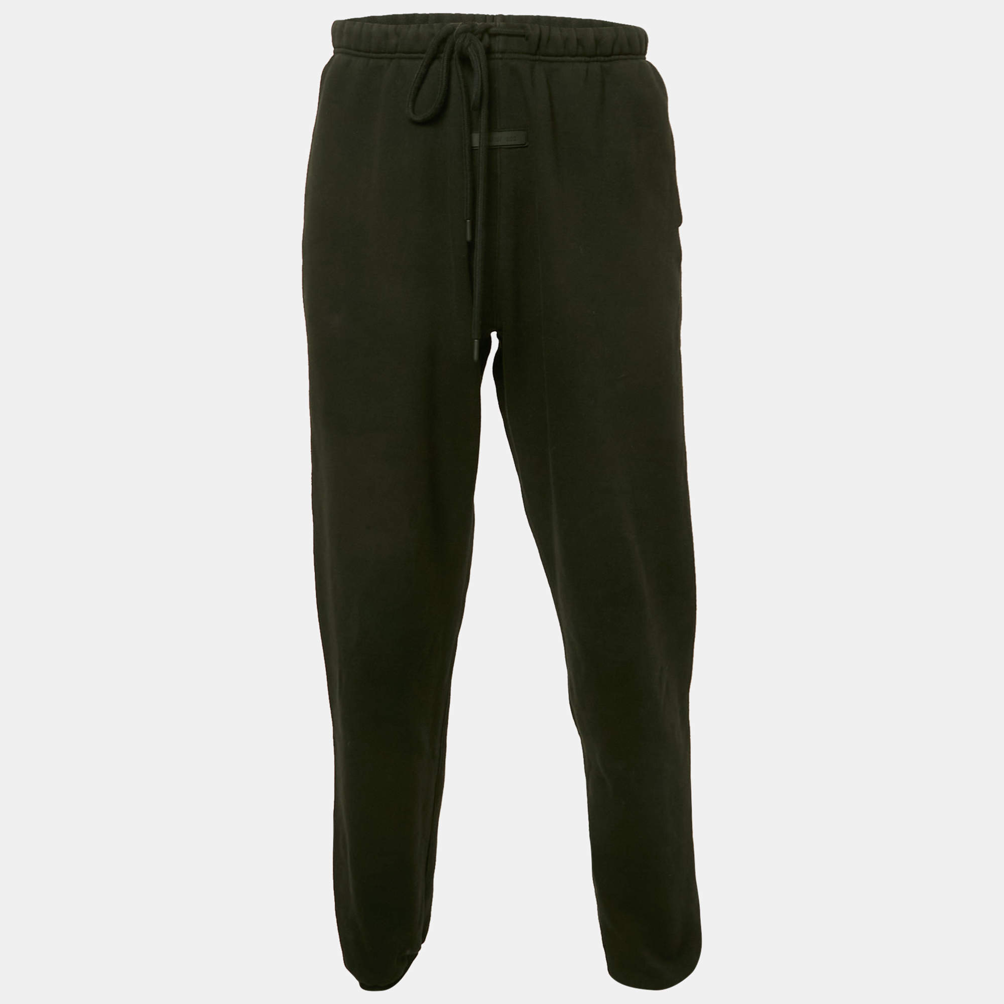 Fear of God Essentials Black Cotton Knit Trackpants S
