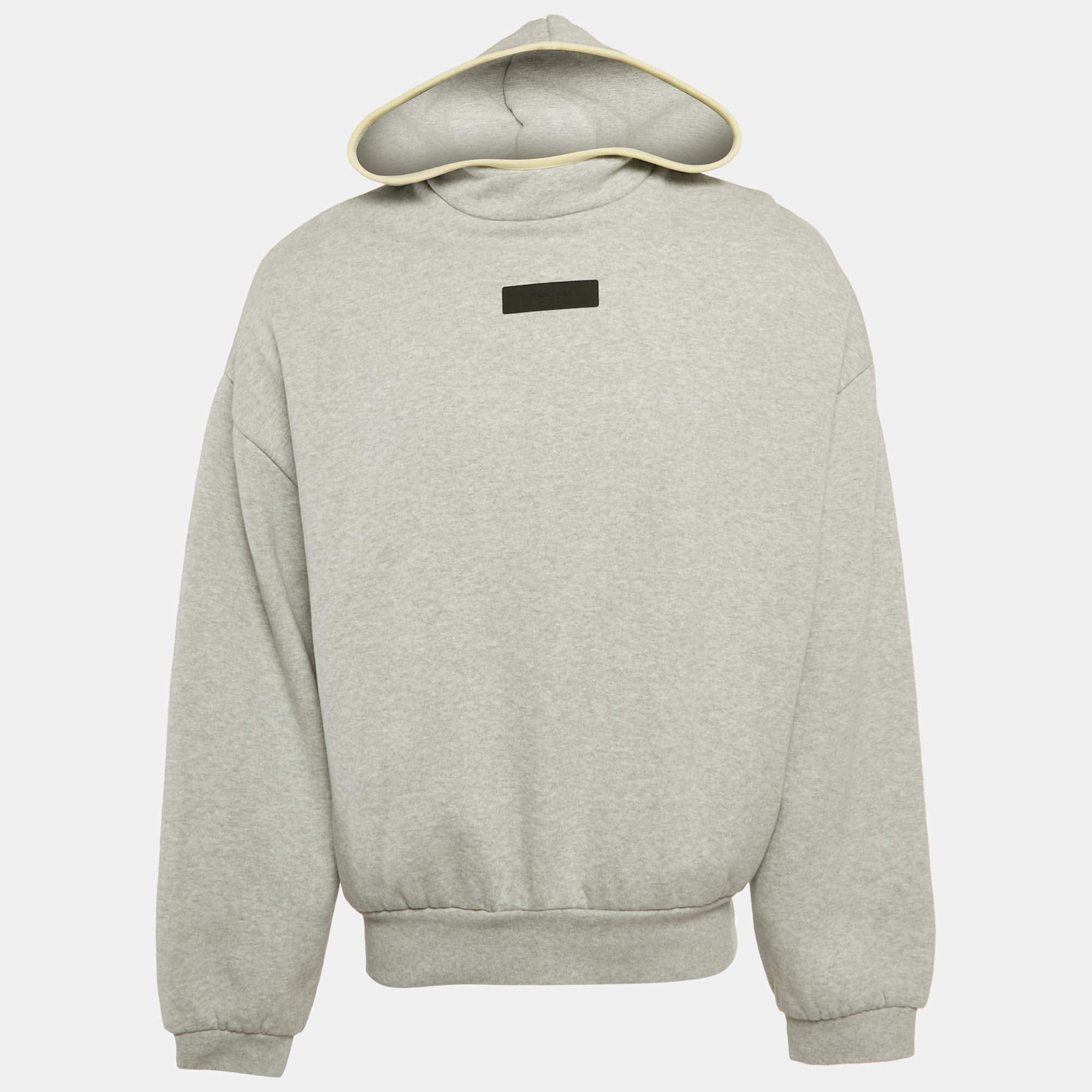 مملوكة مسبقًا هودي قطن برقعة شعار فير أوف غود أساسيات رمادي مقاس صغير (سمول)