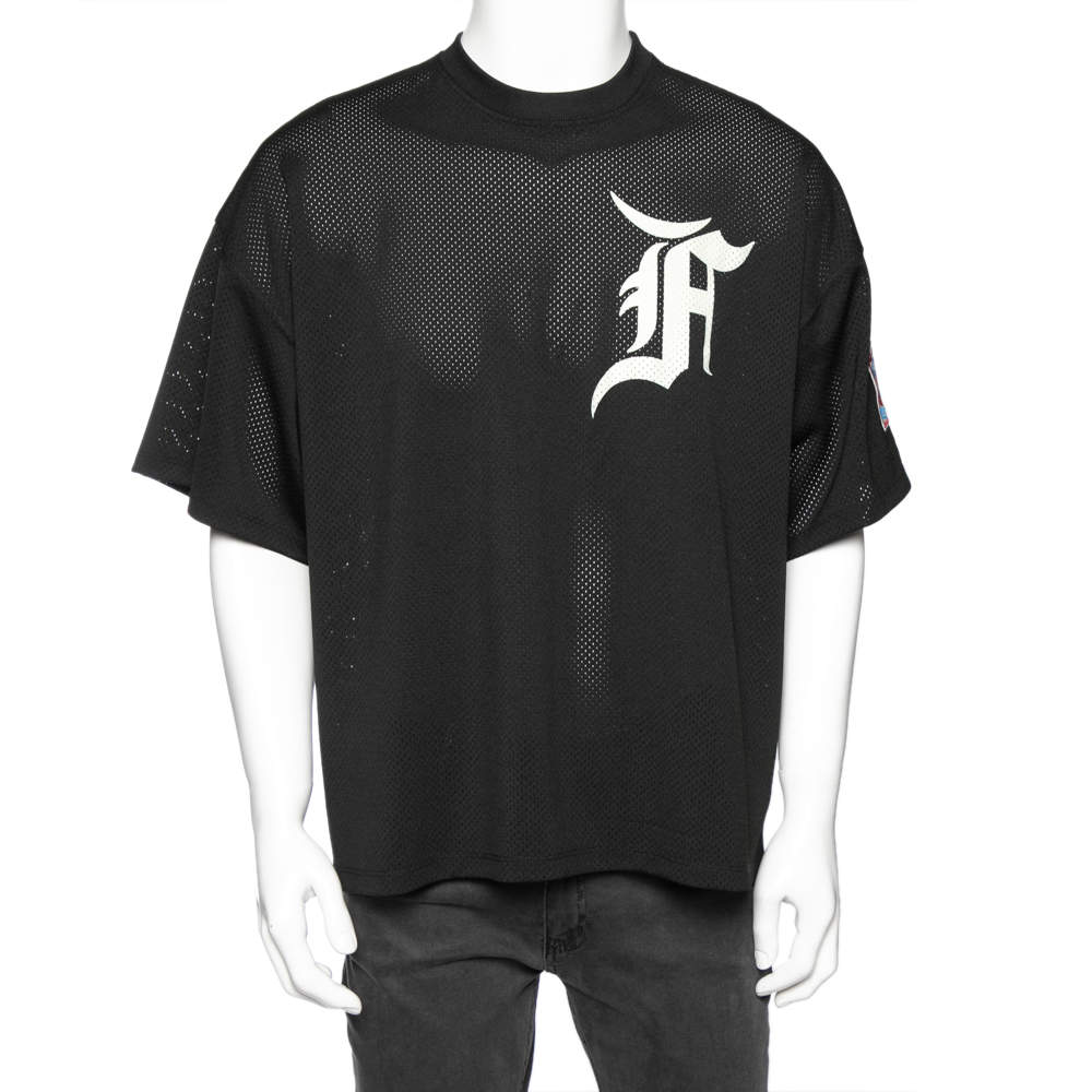 Fear of God Black Mesh Oversized Baseball T-Shirt S 