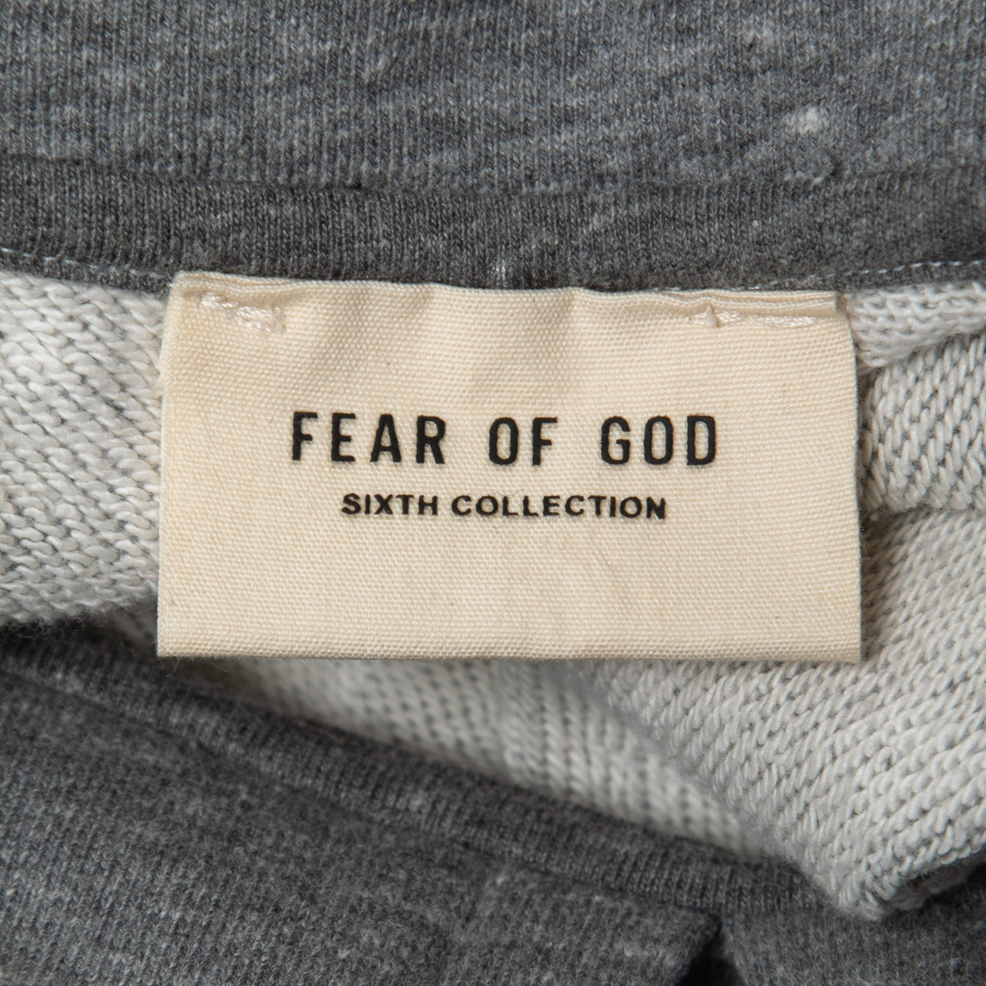 Fear of God Sixth Collection Grey Cotton FG Embroidered Sweatshirt