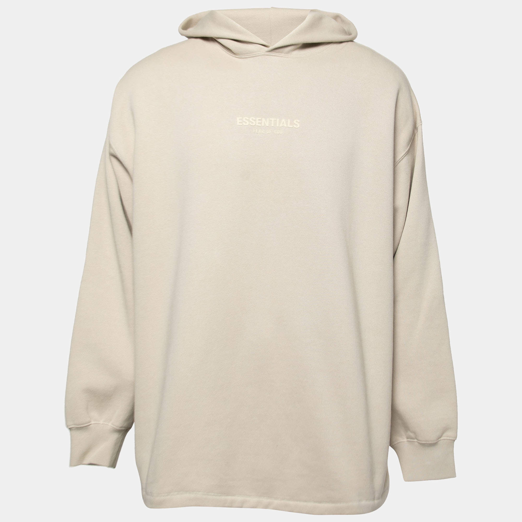 Fear of God Cream Cotton Jersey Hooded Sweatshirt M