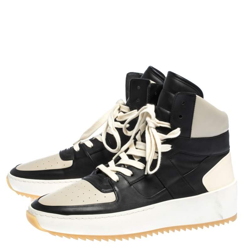 Fear Of God White Black Leather Basketball High Top Sneakers Size 41 Fear of God The Luxury Closet