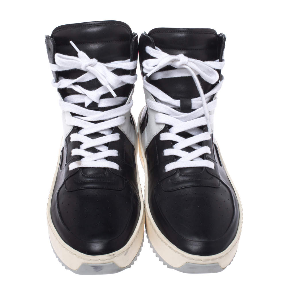 Fear Of God Black/White Leather Basketball High Top Sneakers