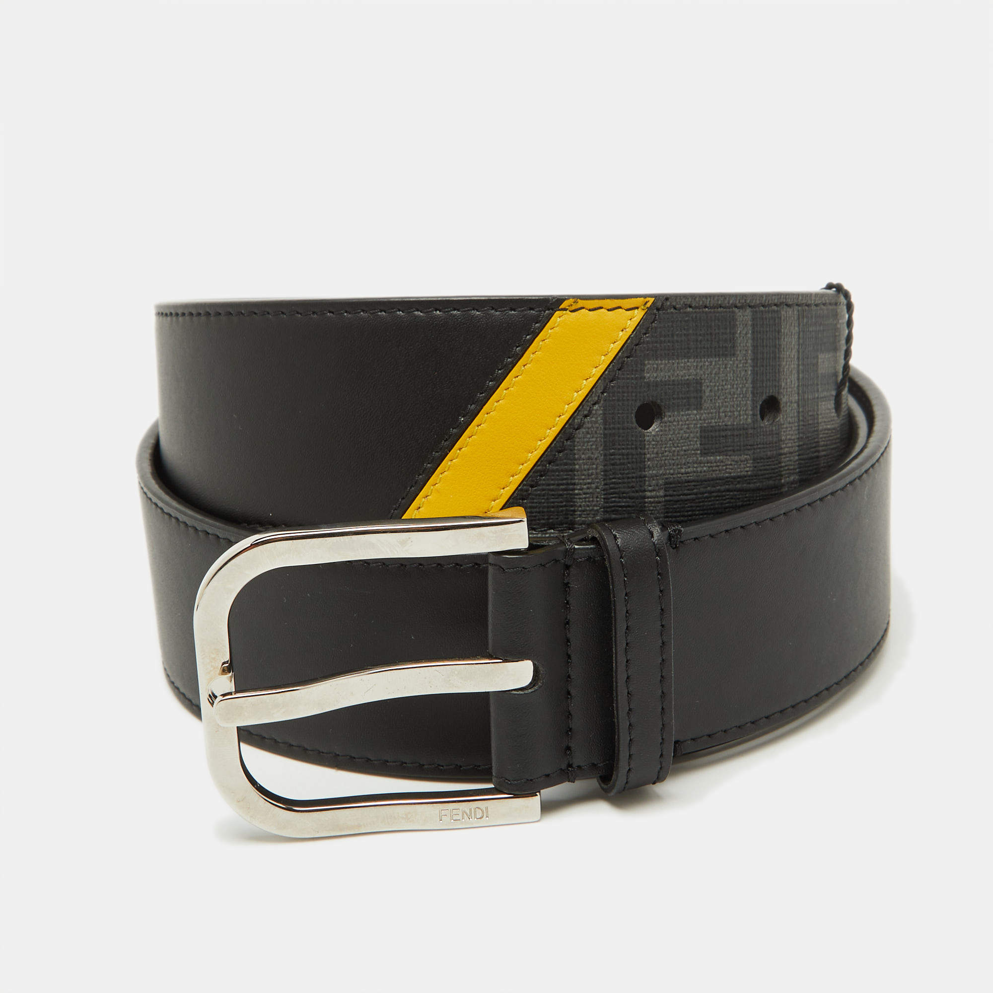 Fendi Brown/Orange Zucca Canvas and Leather Reversible Belt Fendi Brown/Orange Zucca Canvas and Leather Reversible Belt