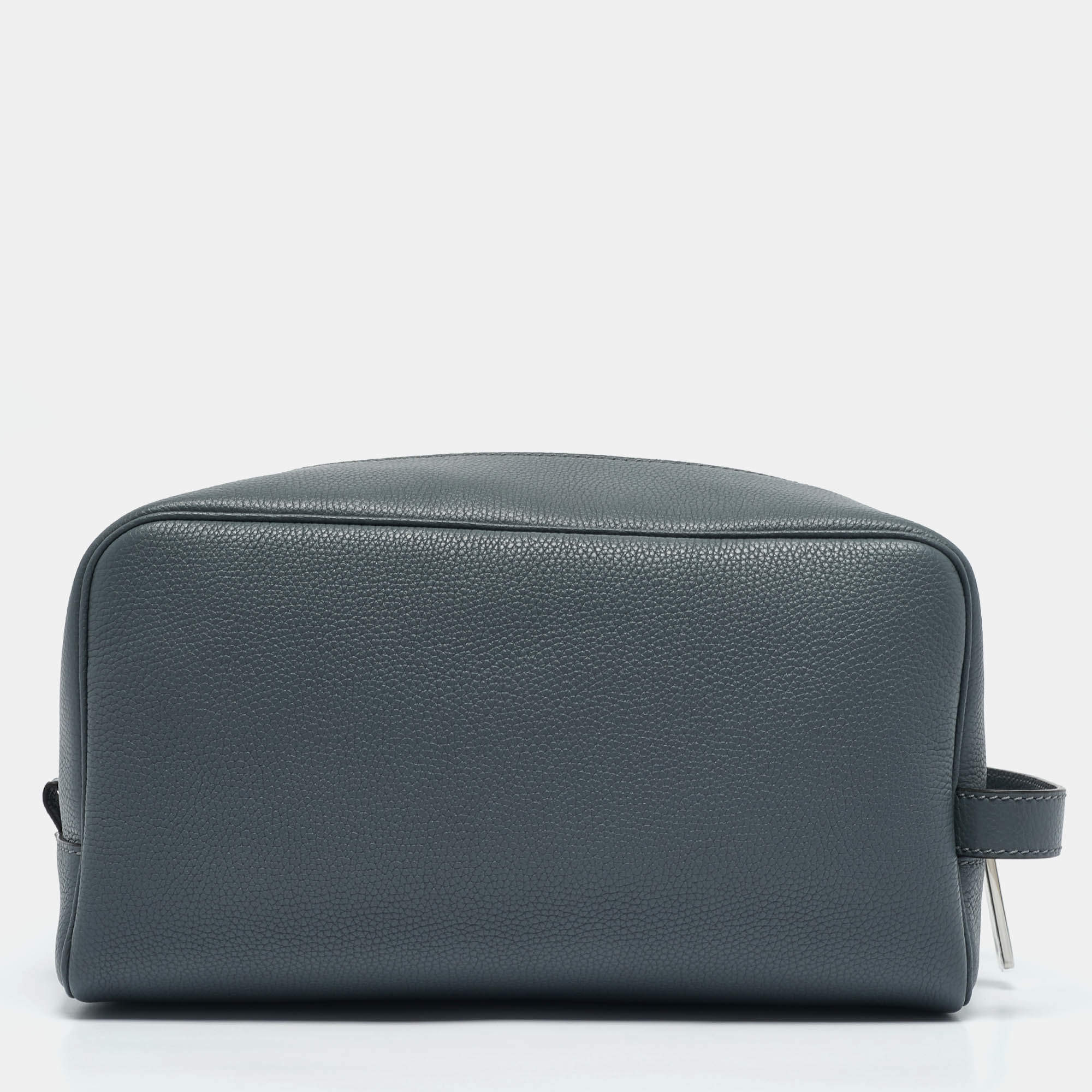 Fendi Grey Leather Travel Kit Pouch with Passport Holder