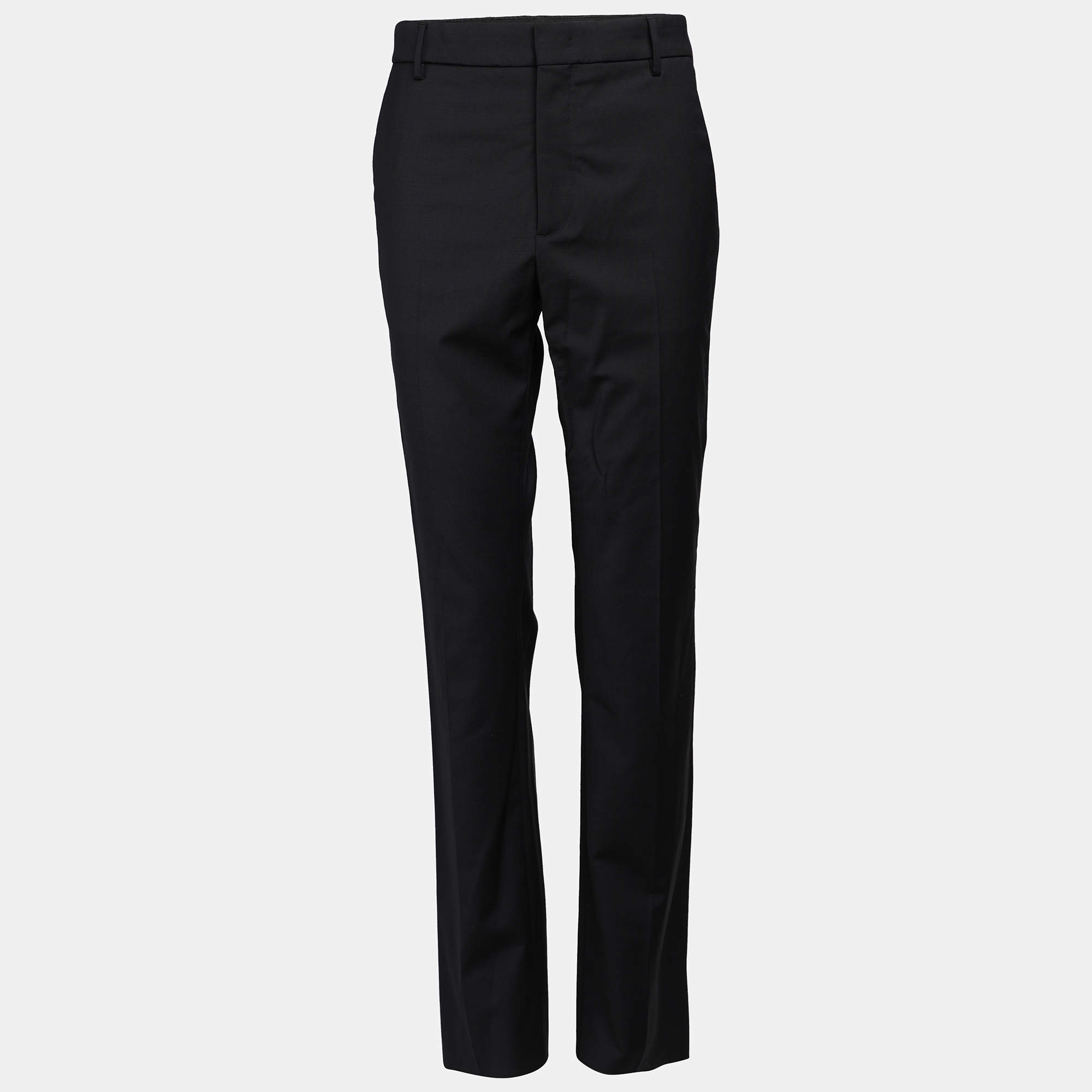 Fendi Navy Blue Wool Blend Trouser S