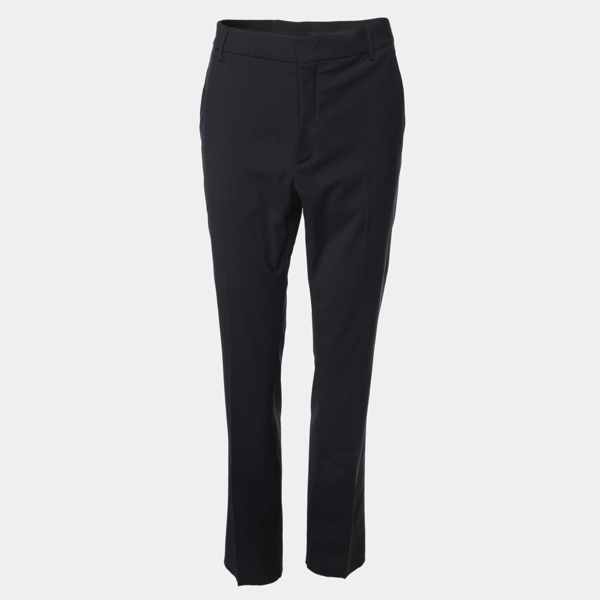 Fendi Blue Imperial Stretch Wool Blend Trouser M
