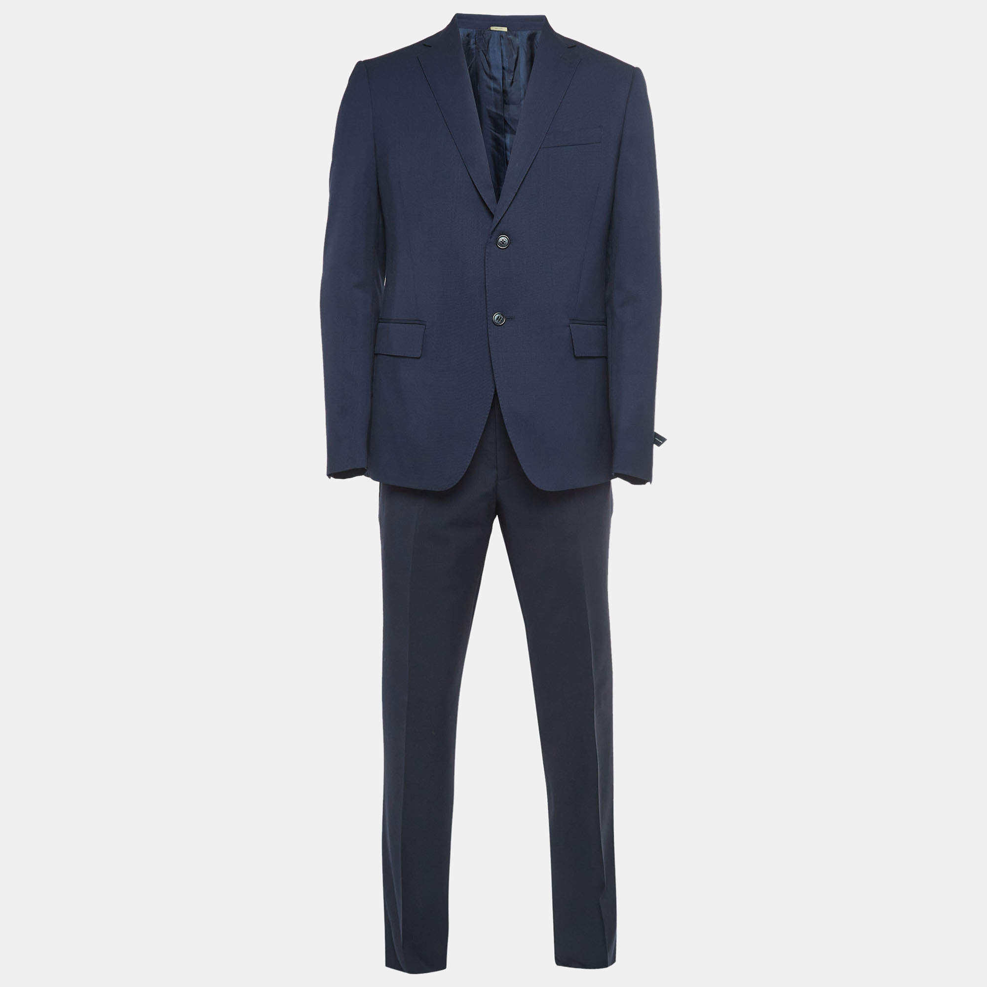 Fendi Navy Blue Wool Single Breasted Suit L