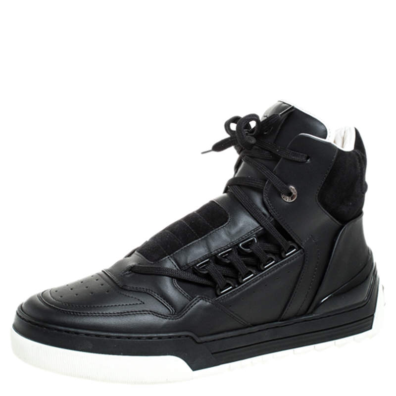 Fendi Black Leather And Suede Lace Up 