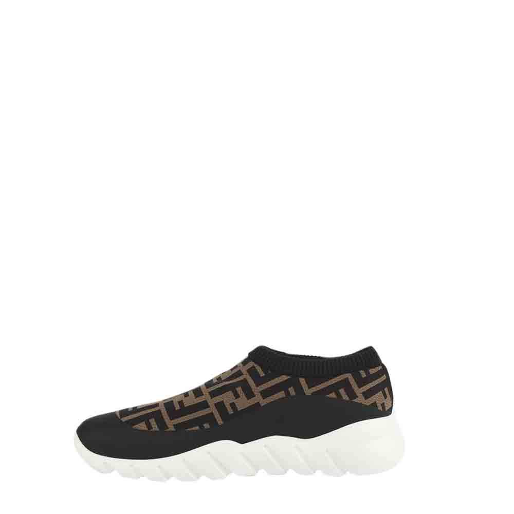 Fendi Brown/Black Tech Fabric Sneakers Size UK 6 EU 40
