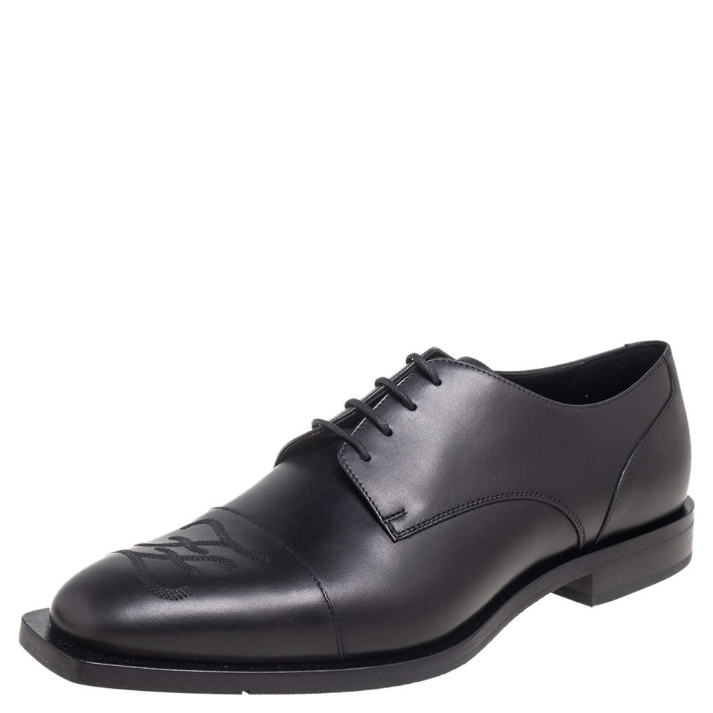 Fendi Black Leather Lace Up Oxfords Size 43