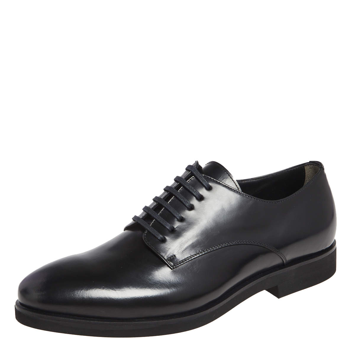 Pre Owned Fendi Black Leather Lace Up Oxfords Size 41