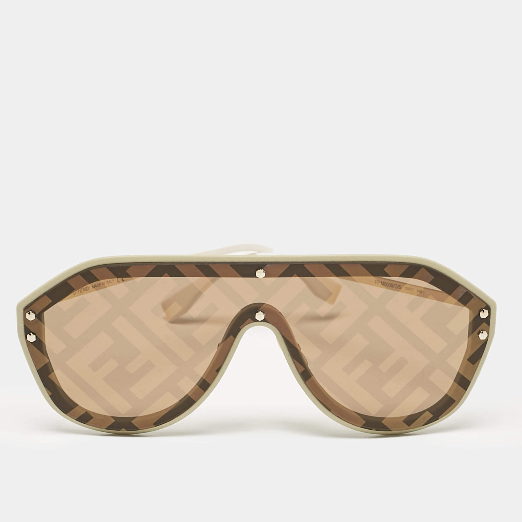 Fendi Brown/White Zucca FF M0039/S Fabulous Shield Sunglasses