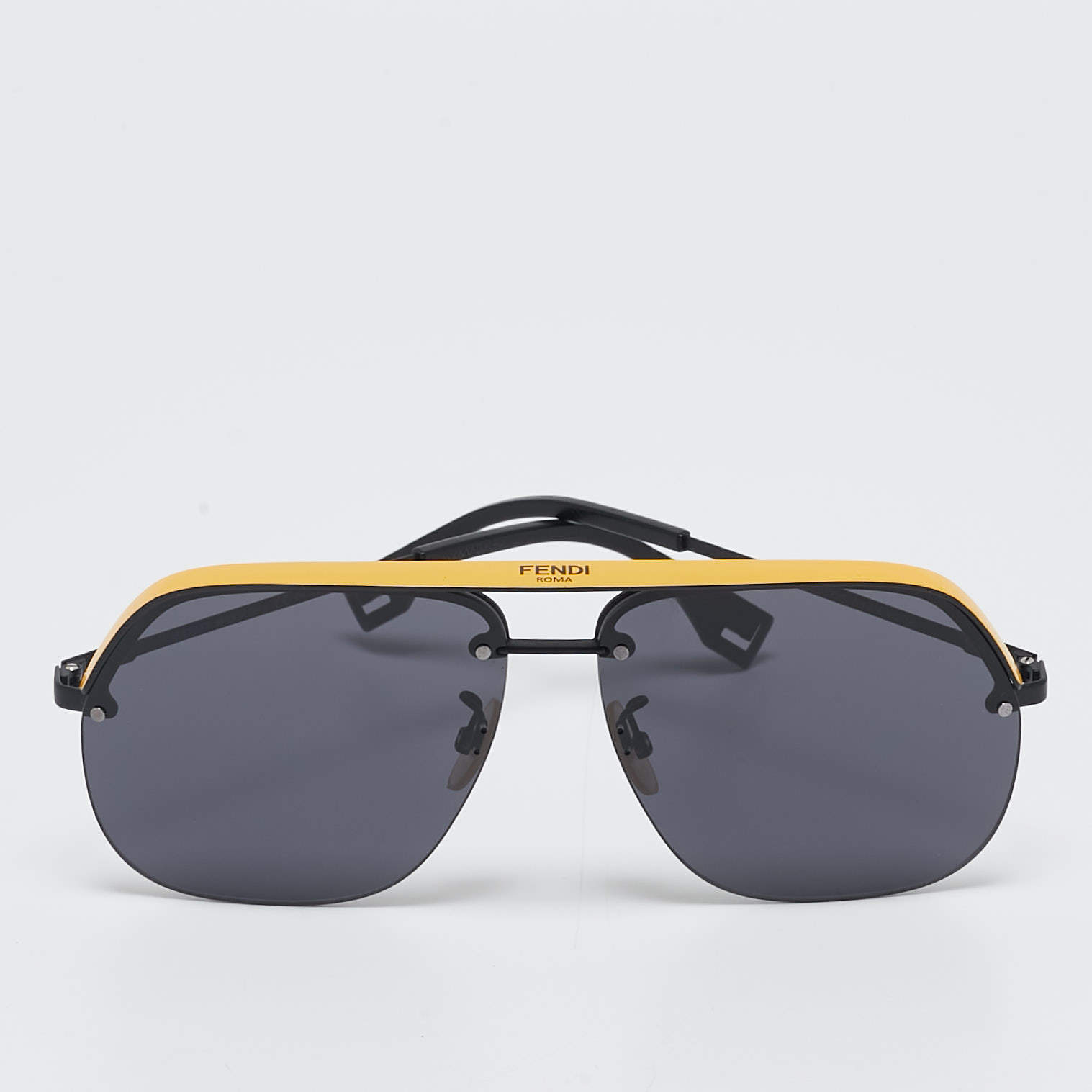 Fendi Black/Yellow FF M0095/G/S Frame Aviators Sunglasses
