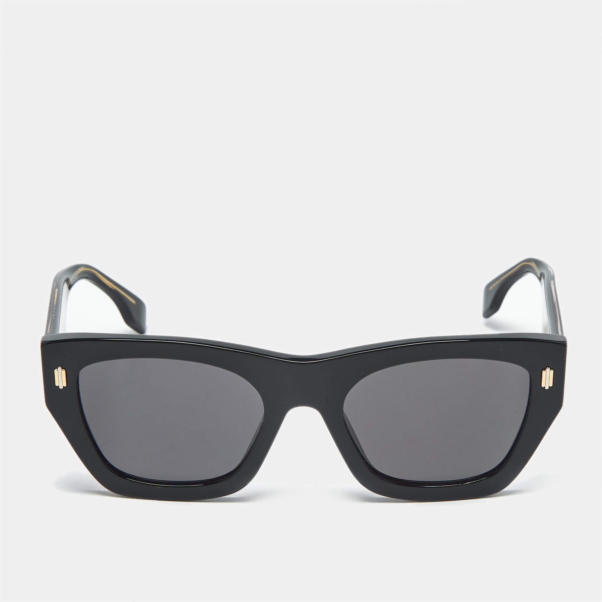 Pre Owned Fendi Black FE 401001 Square Sunglasses
