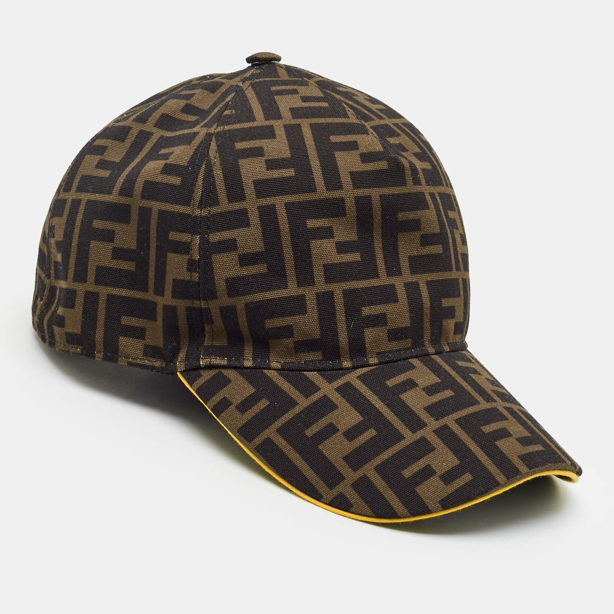 Pre Owned Fendi Green Zucca Pattern Canvas Baseball Cap One Size 