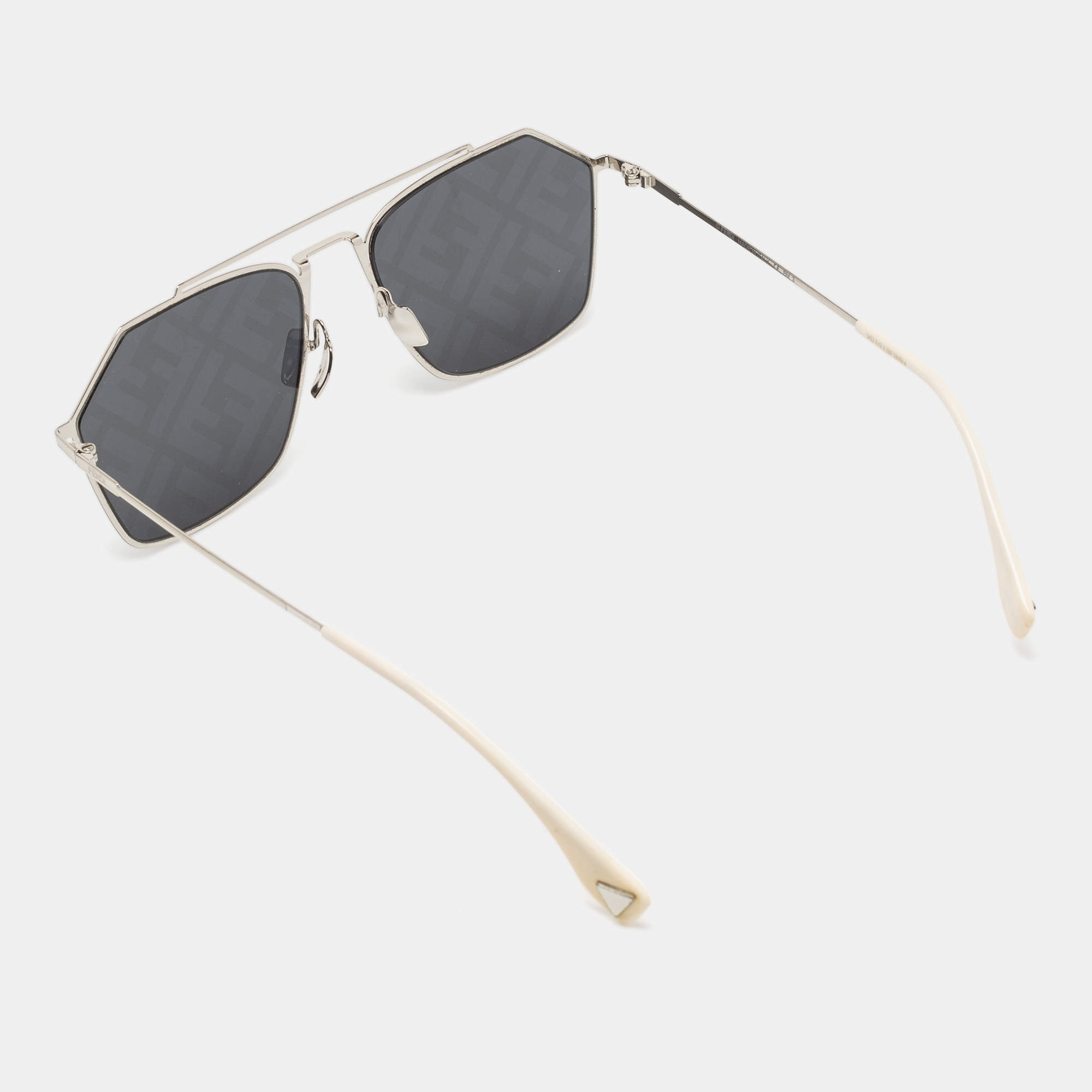 Fendi Silver Tone/Grey Zucca Mirrored M0022 Aviator Sunglasses Fendi