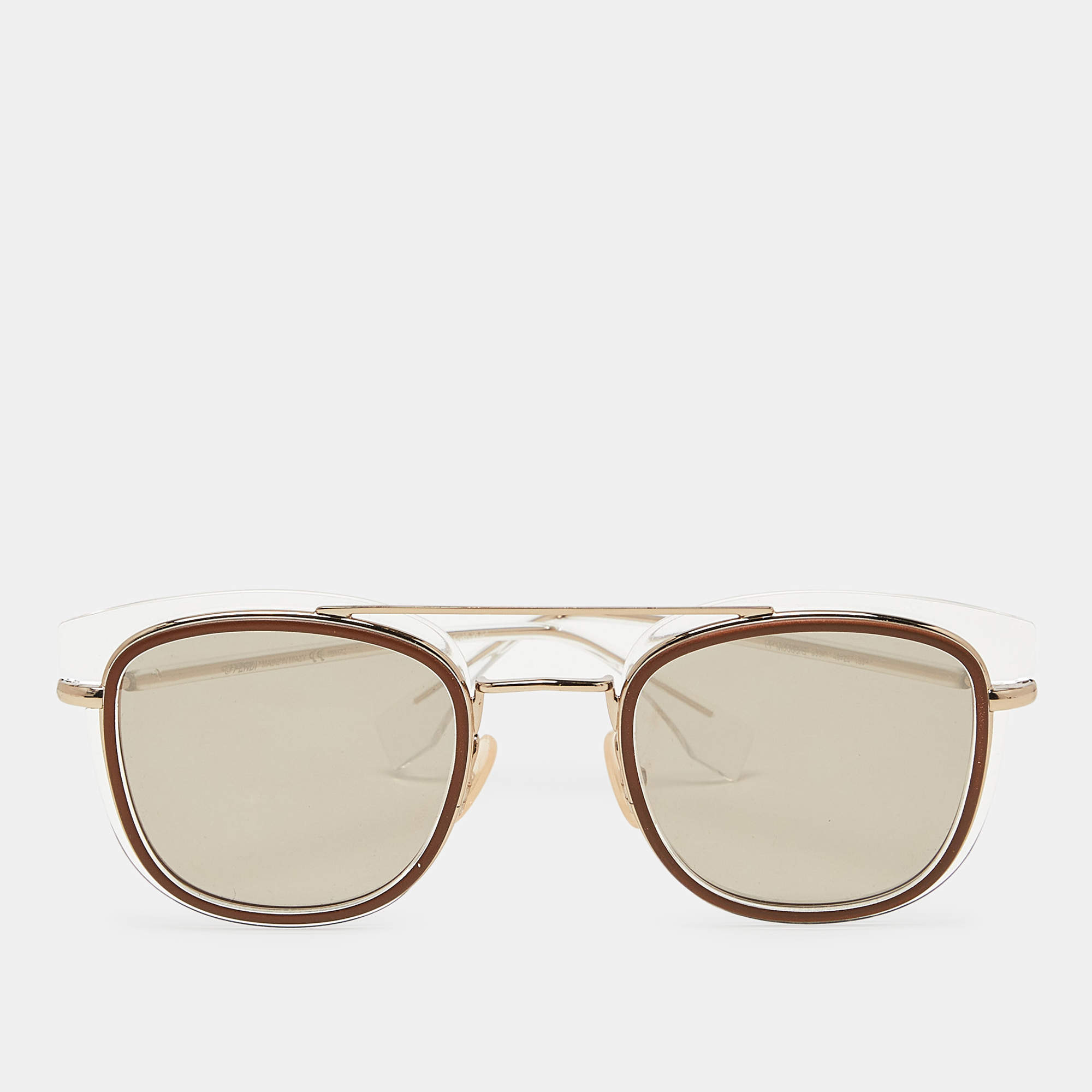 Fendi Gold Tone/Brown Mirrored M0060/S Oval Sunglasses