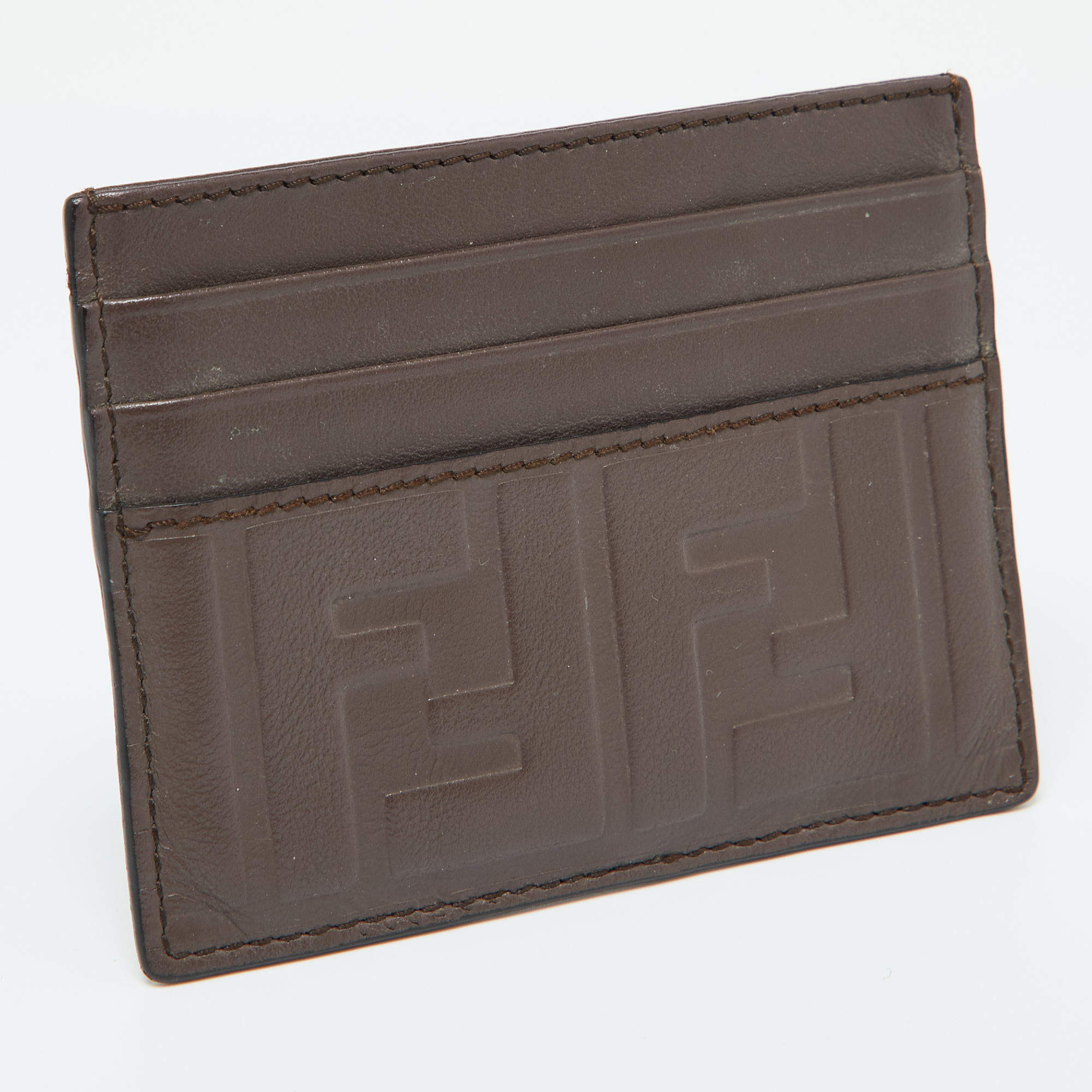 Fendi Brown Zucca Leather Card Holder Fendi TLC UAE