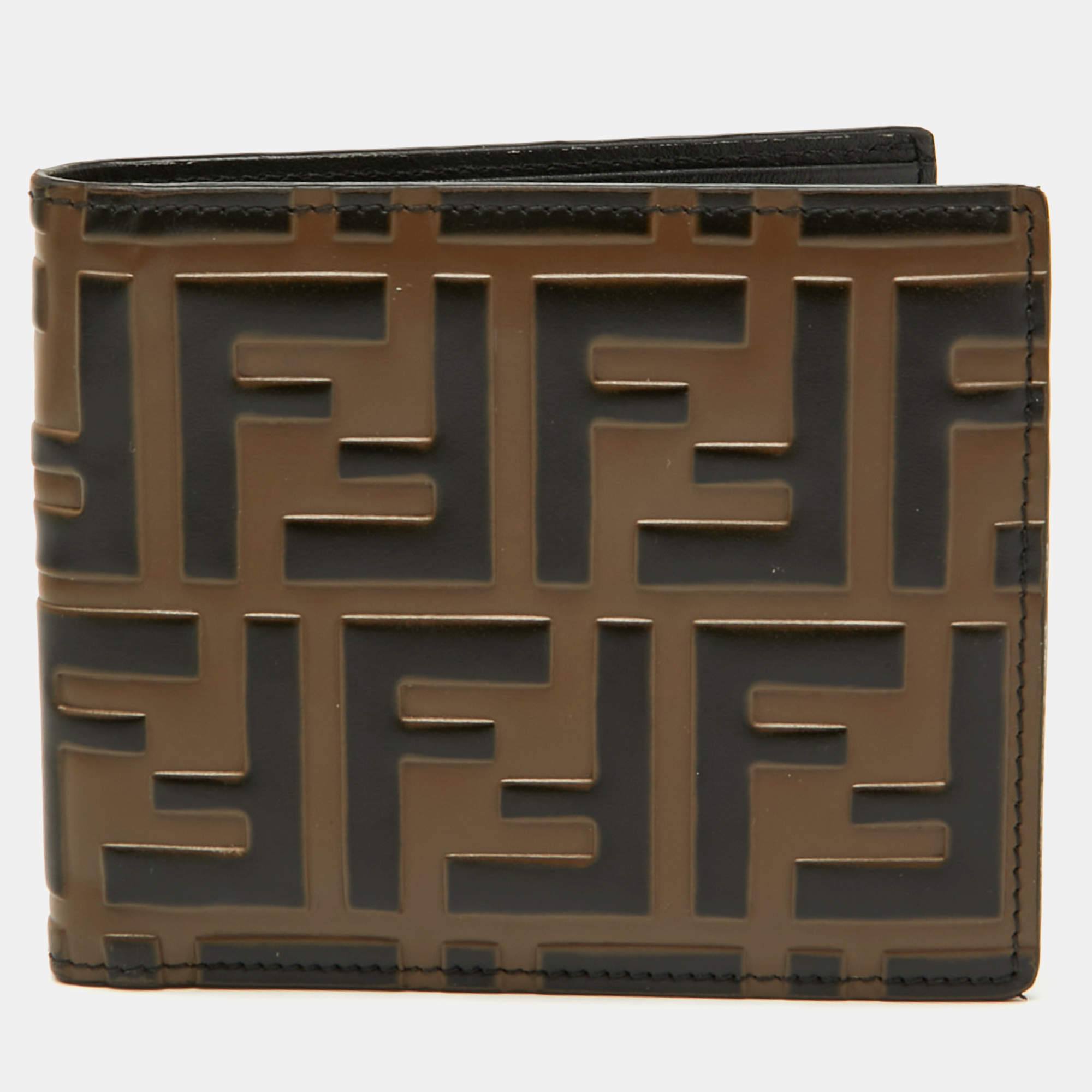 Fendi Tobacco Zucca Embossed Leather Bifold Wallet