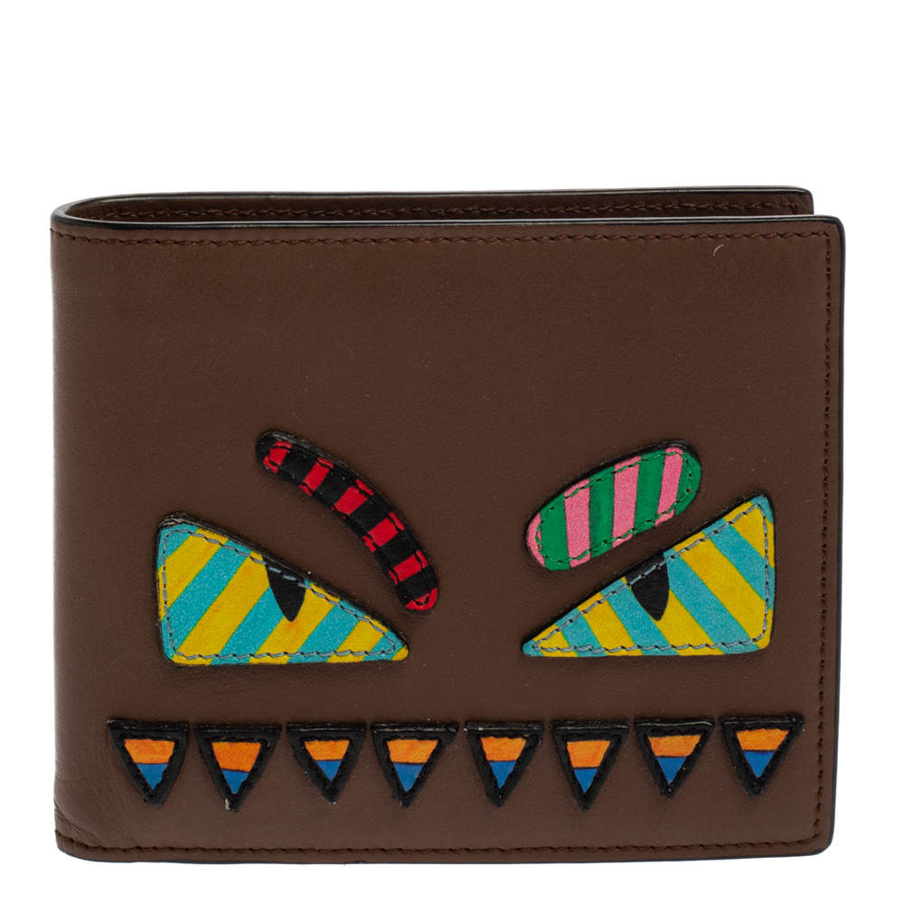 Fendi Multicolor Leather Monster Eyes Bifold Wallet