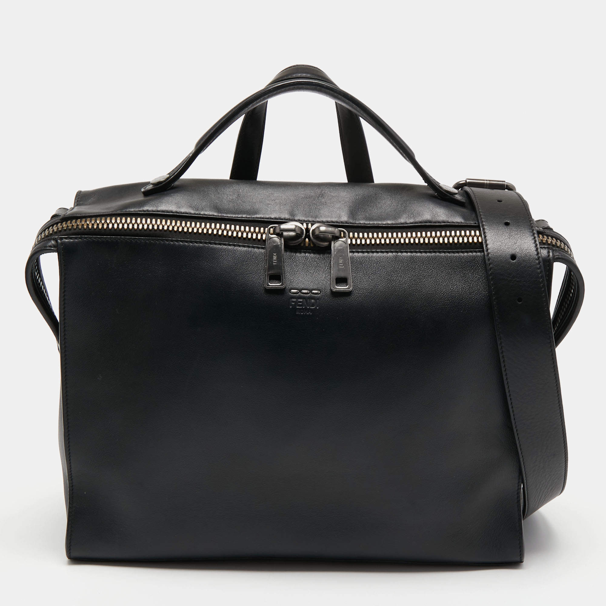 Fendi Black Leather Bags for Men for sale