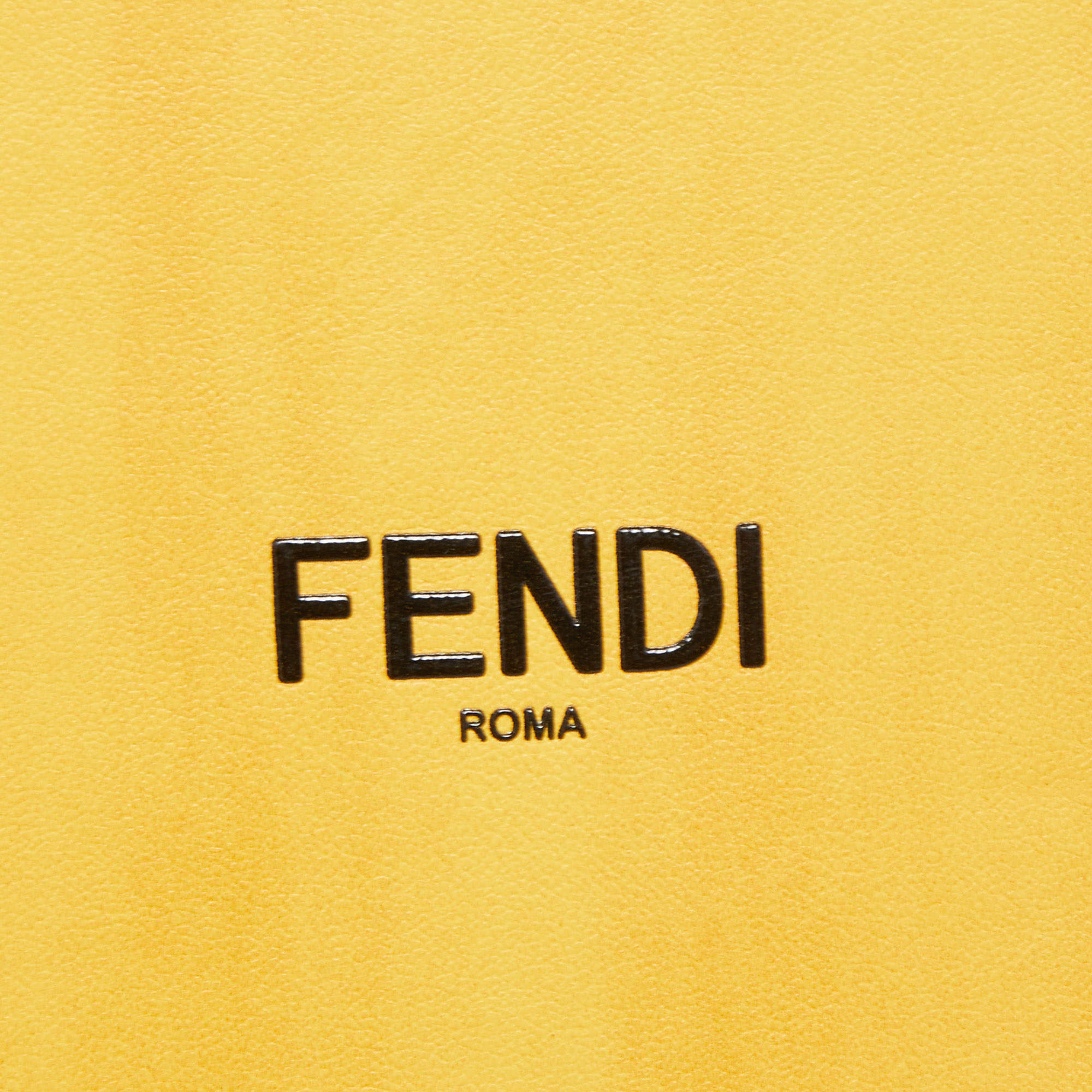 FENDI Vertical Box signature yellow black crossbody structured bag
