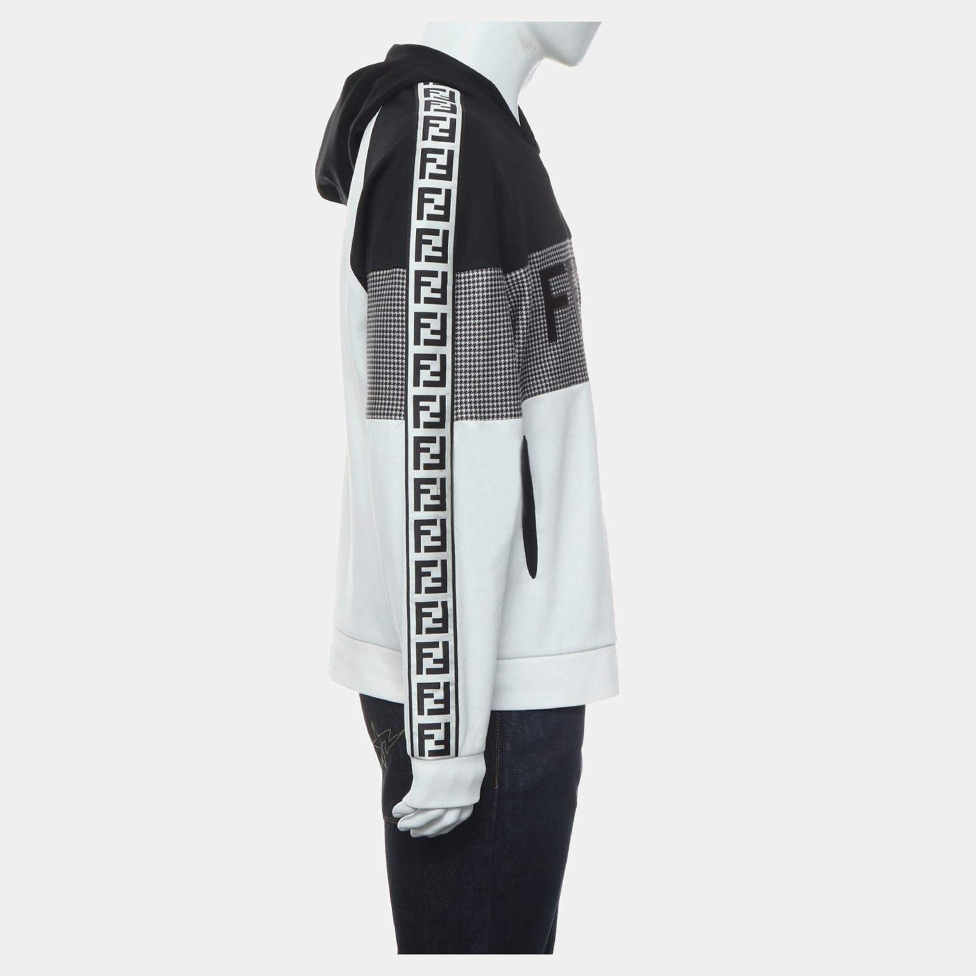Fendi White, Black Cotton and Polyester Two Tone Zucca