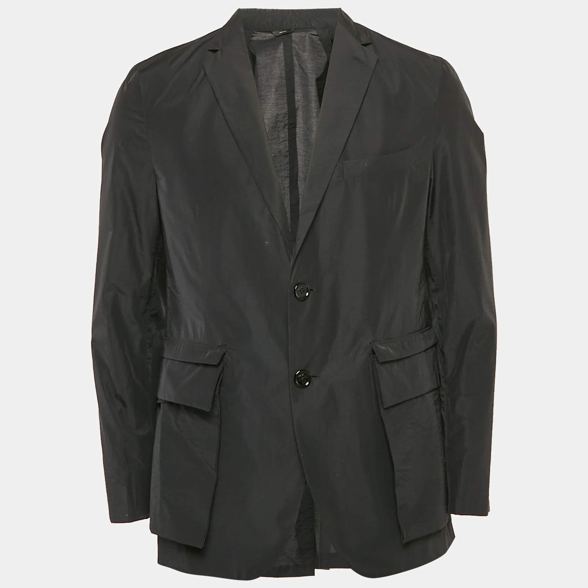 مملوكة مسبقًا Fendi Black Cotton Detachable Pocket Single Breasted Blazer L