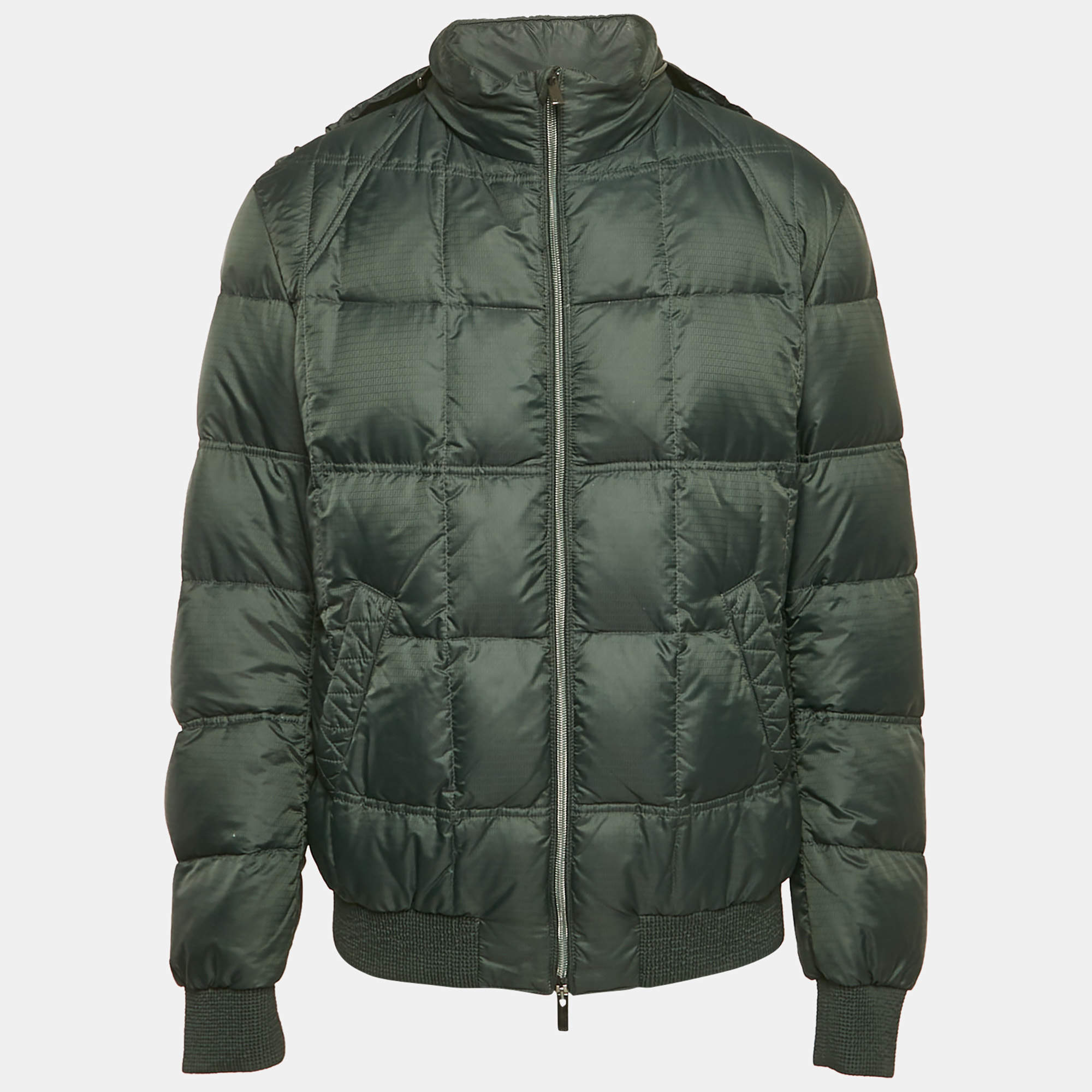 Fendi Green Nylon Zip-Up Puffer Jacket XXXL