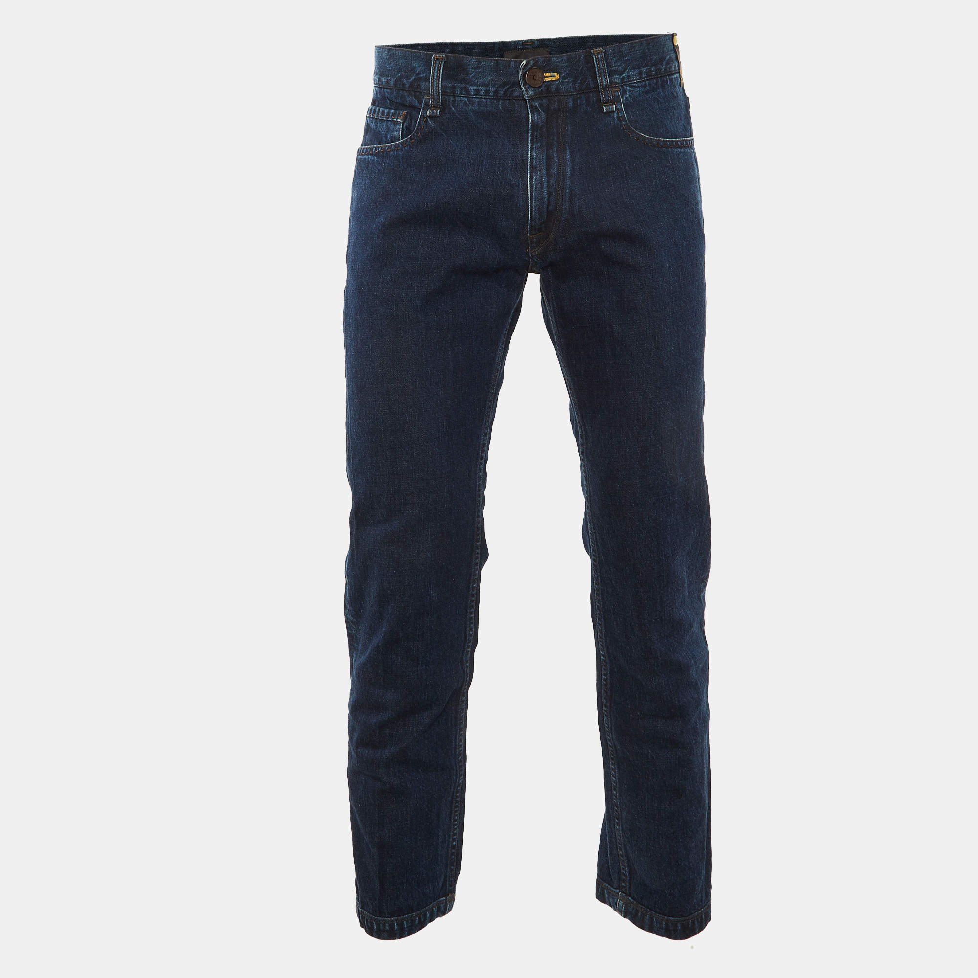مملوكة مسبقًا Fendi Navy Blue Denim Regular Jeans M Waist 34" 