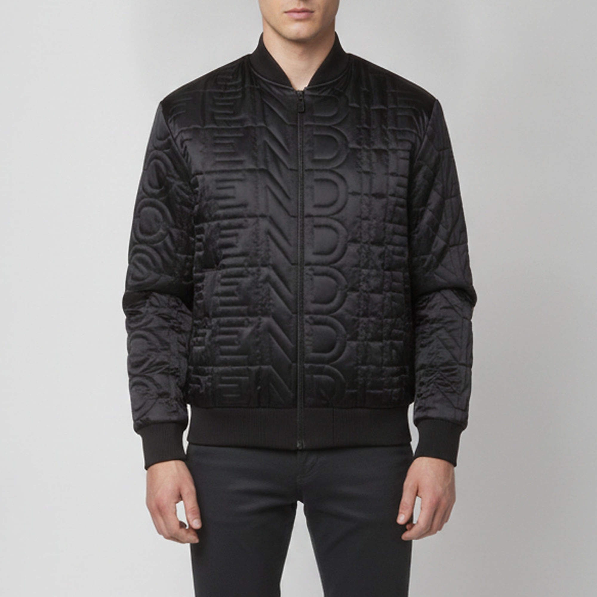 Pre Owned Fendi x Marc Jacobs Black Quilted Nylon Windbreaker Jacket S