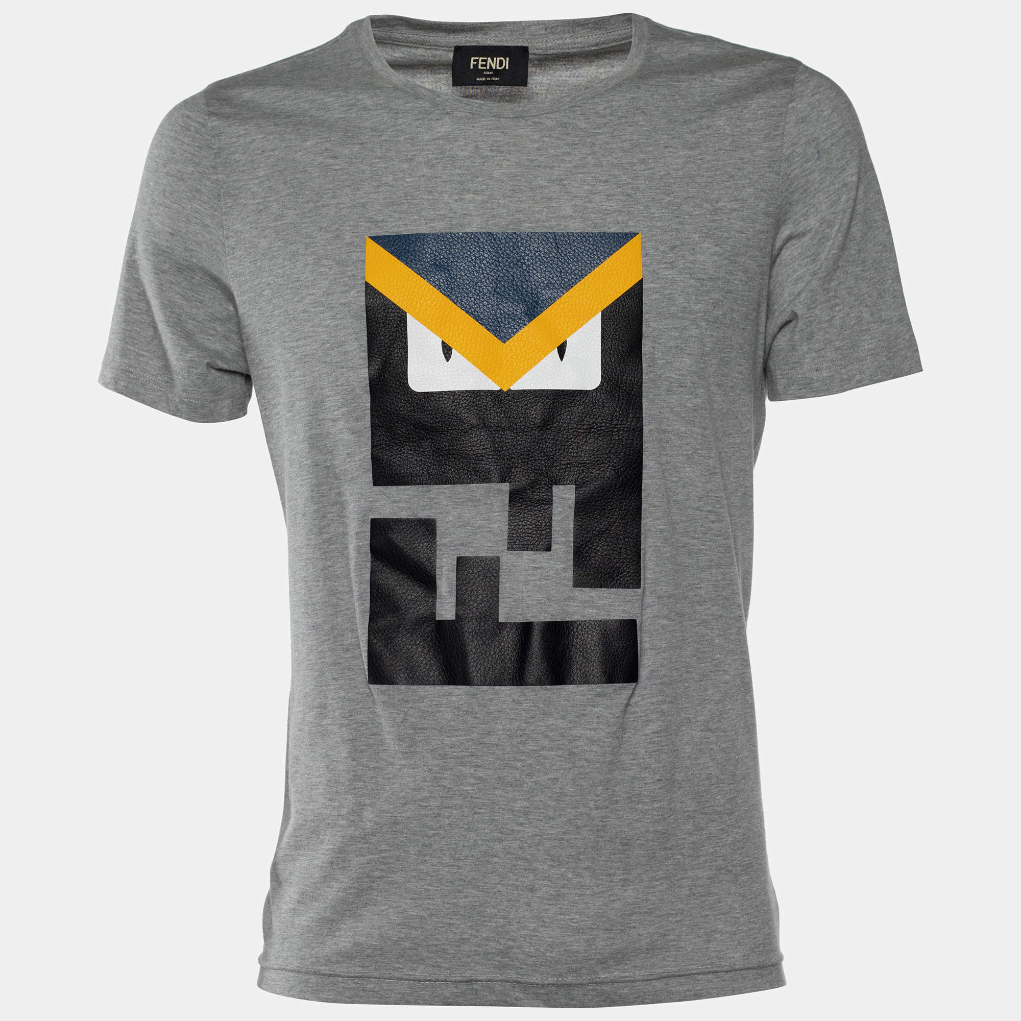 Fendi Grey Printed Cotton T -Shirt M