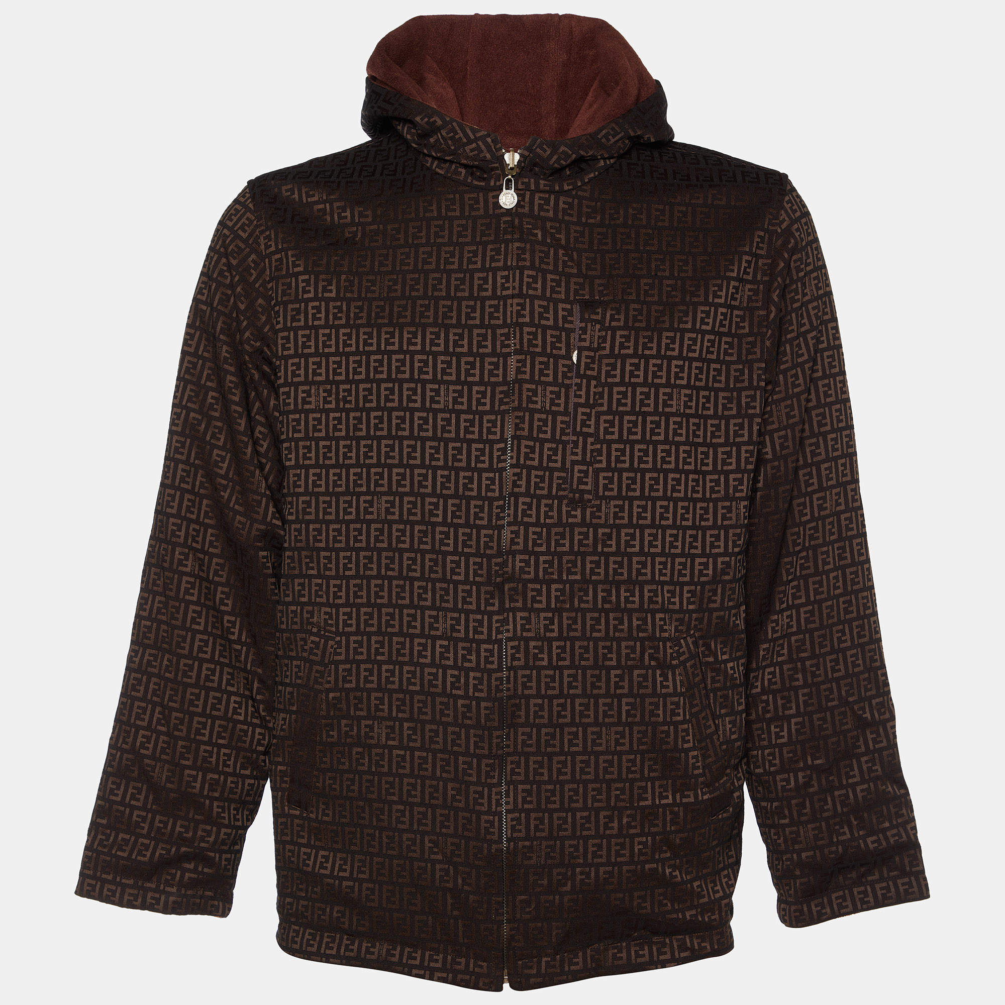 Reversible Monogram Jacquard Hooded Jacket - Luxury Grey