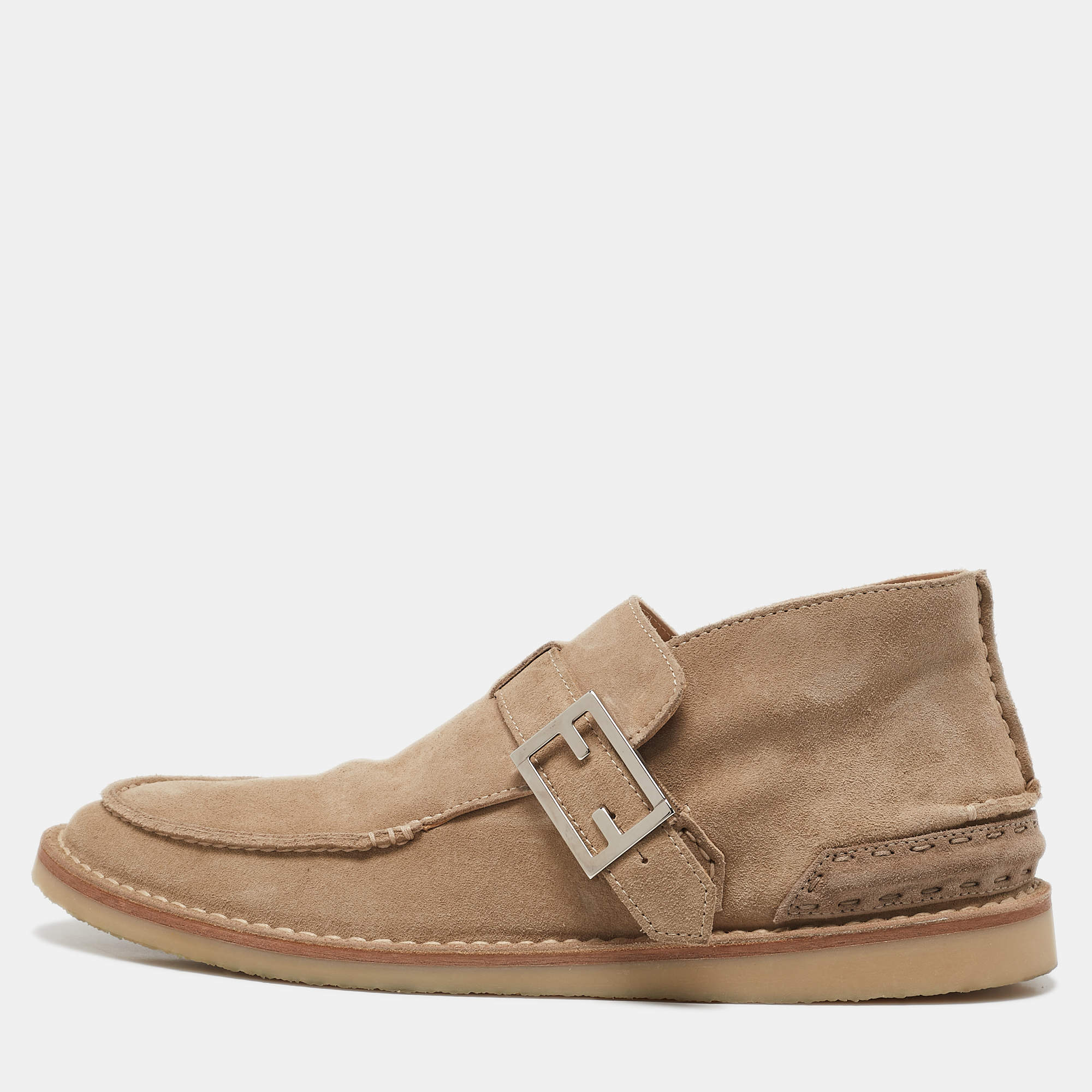 Fendi Beige Suede Desert Desert Boots Size 44