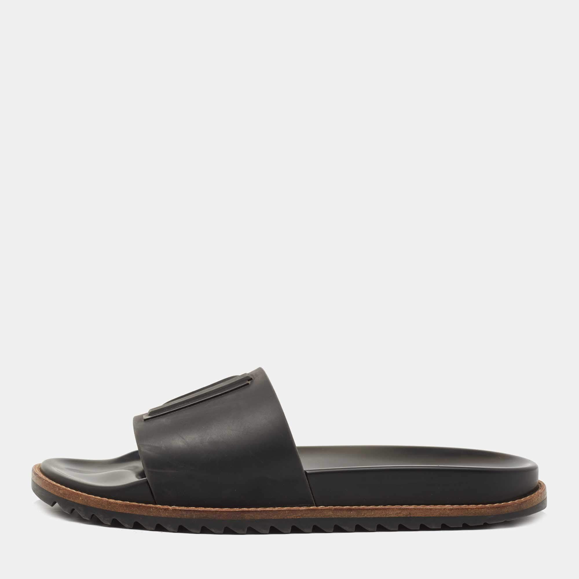 Nike Logo x Louis Vuitton Black Background Summer Slide Sandals
