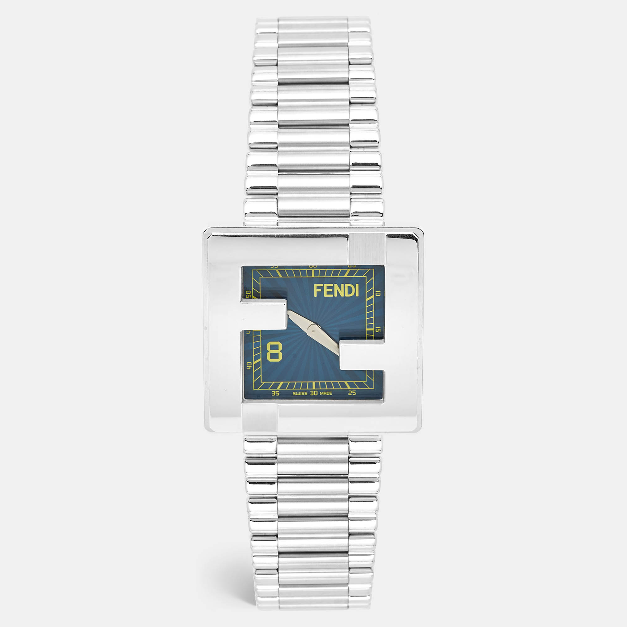 Fendi Blue Stainless Steel Fendimania KFE-F132010101 Men's Wristwatch 40 mm