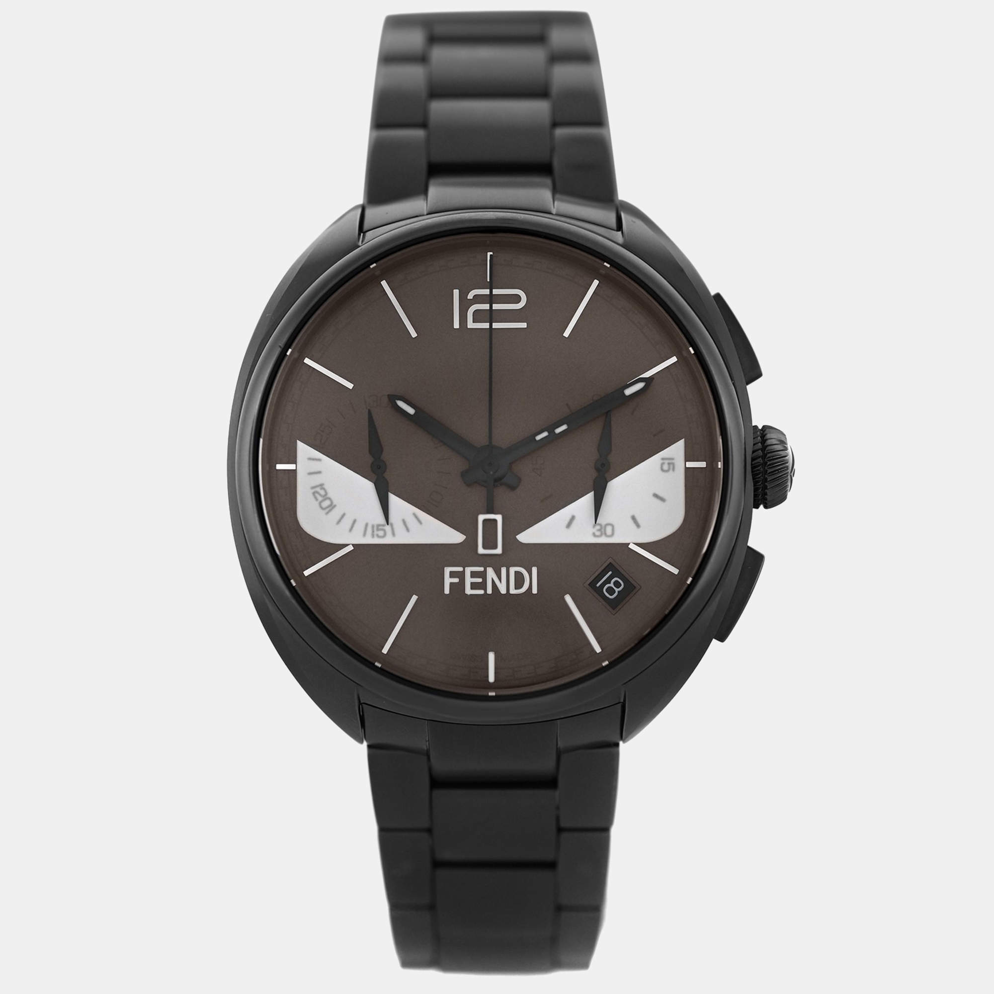 Pre Owned Fendi Momento Bugs F215716400 Quartz PVD Stainless Steel Men's Wristwatch 40 mm
