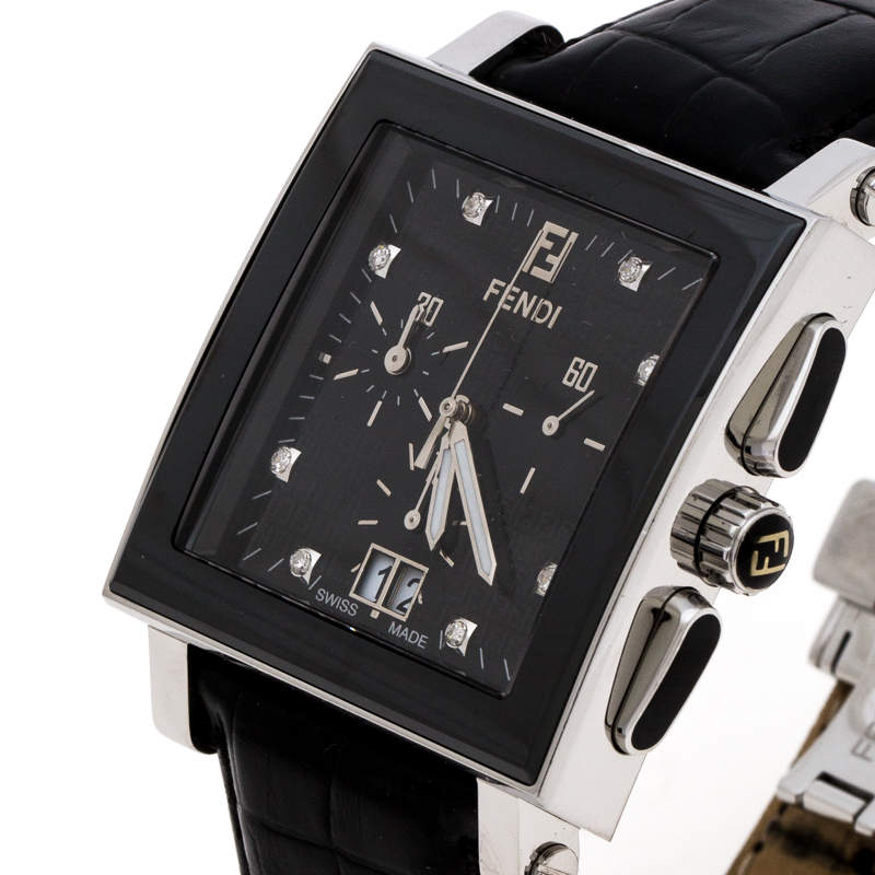 Fendi // Black & Silver 4000L-960 FF Watch – VSP Consignment