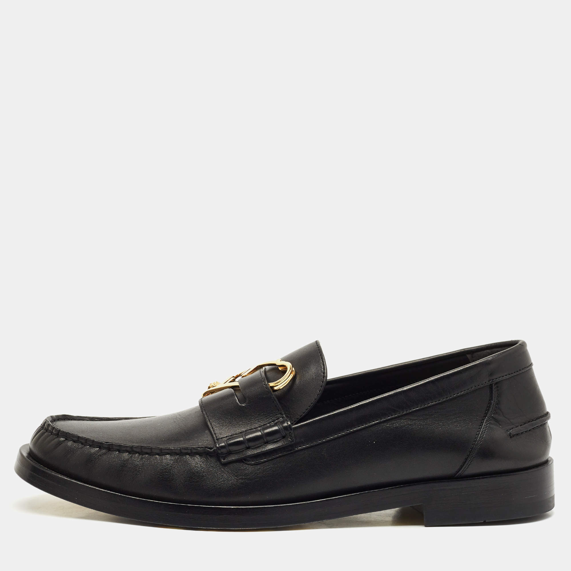 Fendi x Versace Black Leather Fendace Loafers Size 44