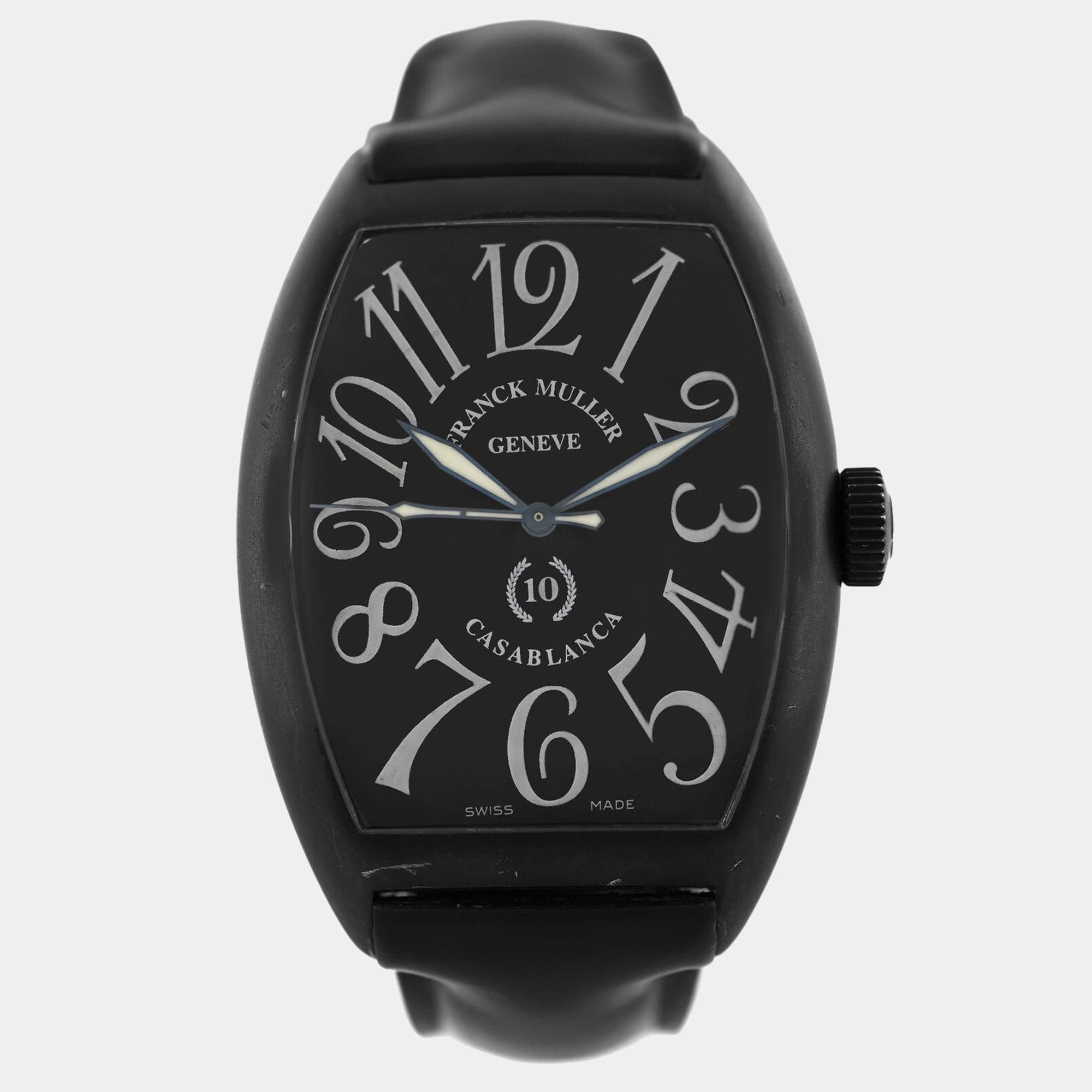 Franck Muller Black Stainless Steel Casablanca 8880 Automatic Men's Wristwatch 39 mm