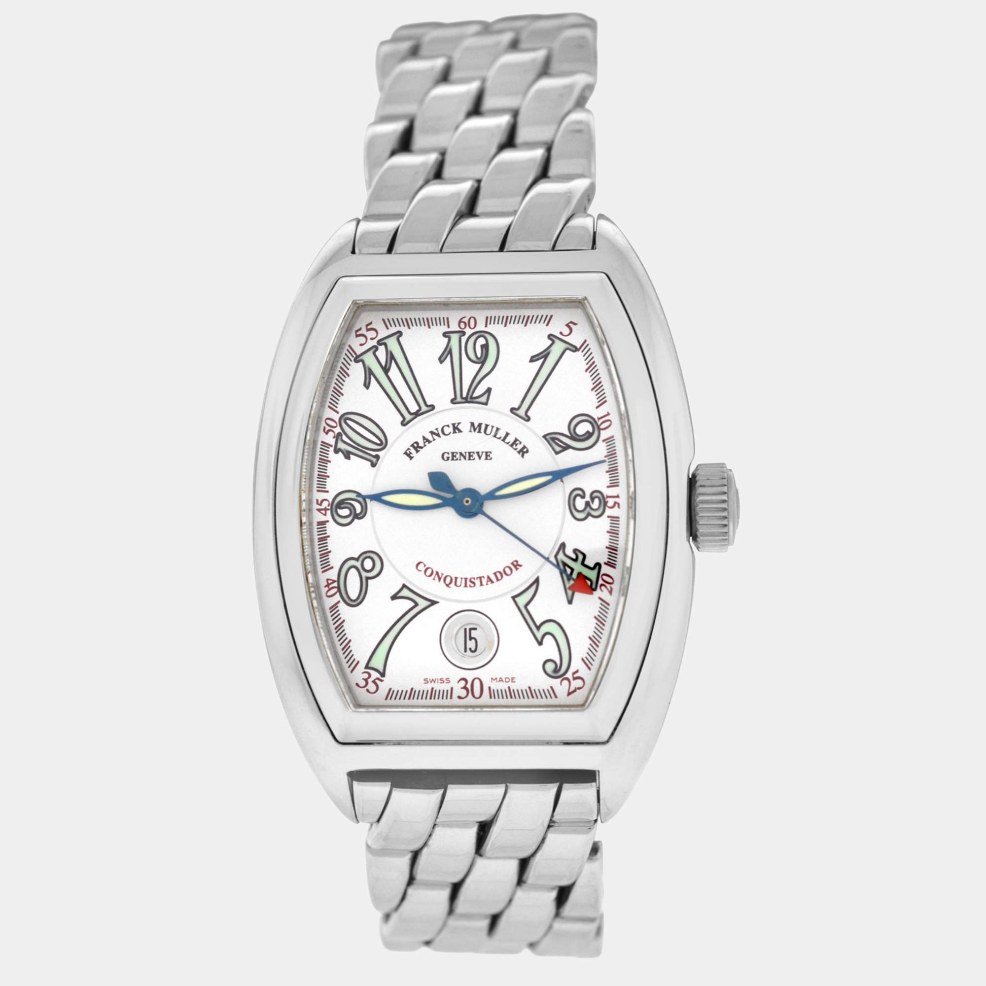 Pre Owned Franck Muller Conquistador 8000SC Automatic Stainless Steel Men's Wristwatch 35 mm