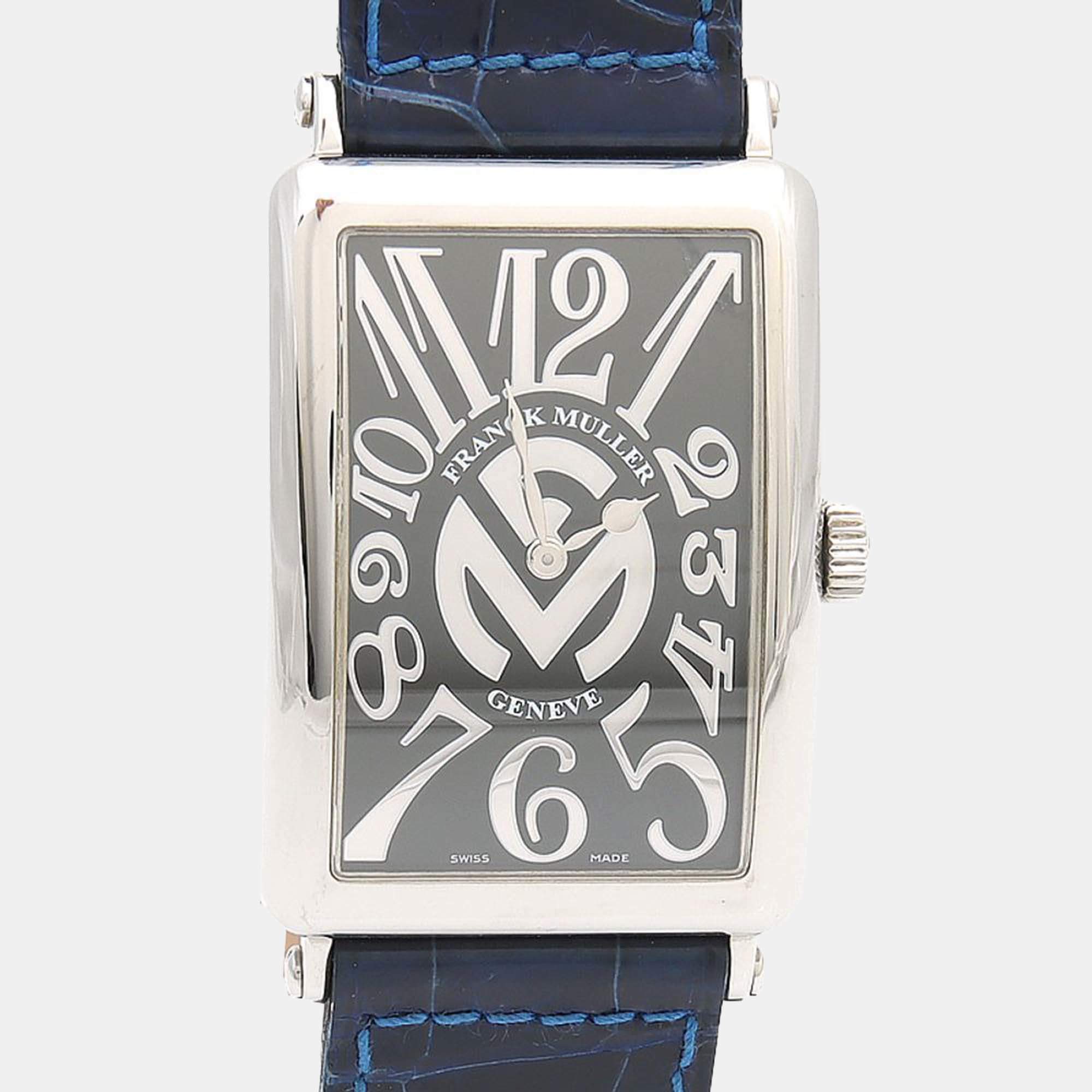 Pre Owned Franck Muller Long Island 10002QZ Quartz Black Stainless Steel men's Wristwatch 30mm