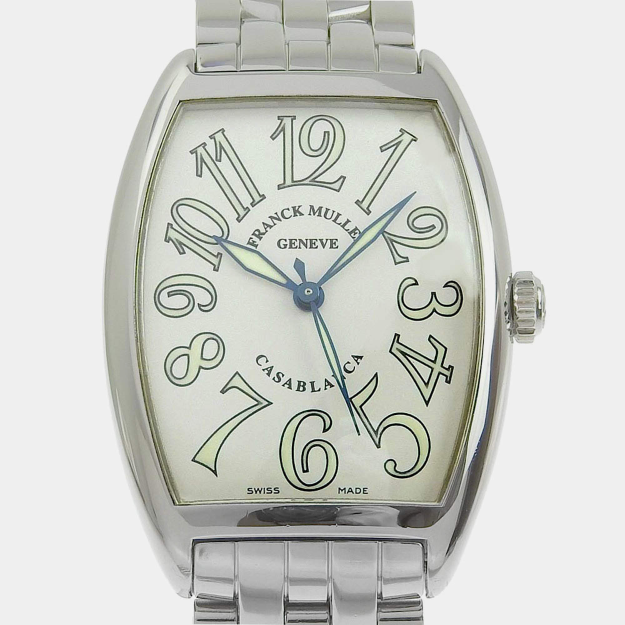 Franck Muller White Stainless Steel Casablanca Automatic Men's Wristwatch 31 mm