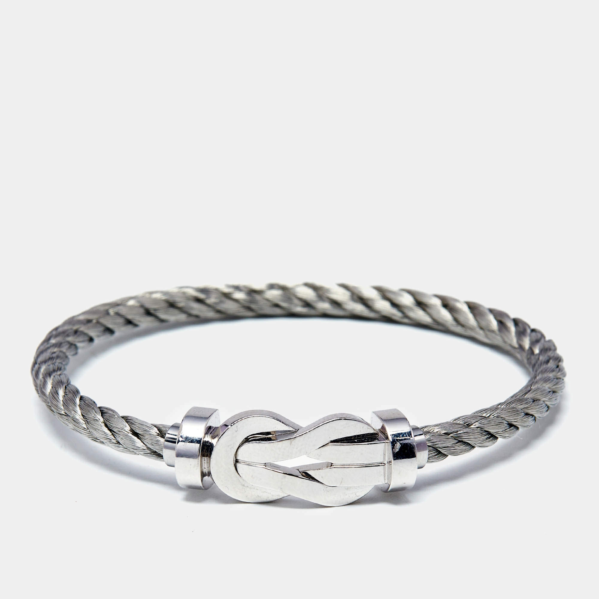 Fred Chance Infinie 18k White Gold Stainless Steel Bracelet 17