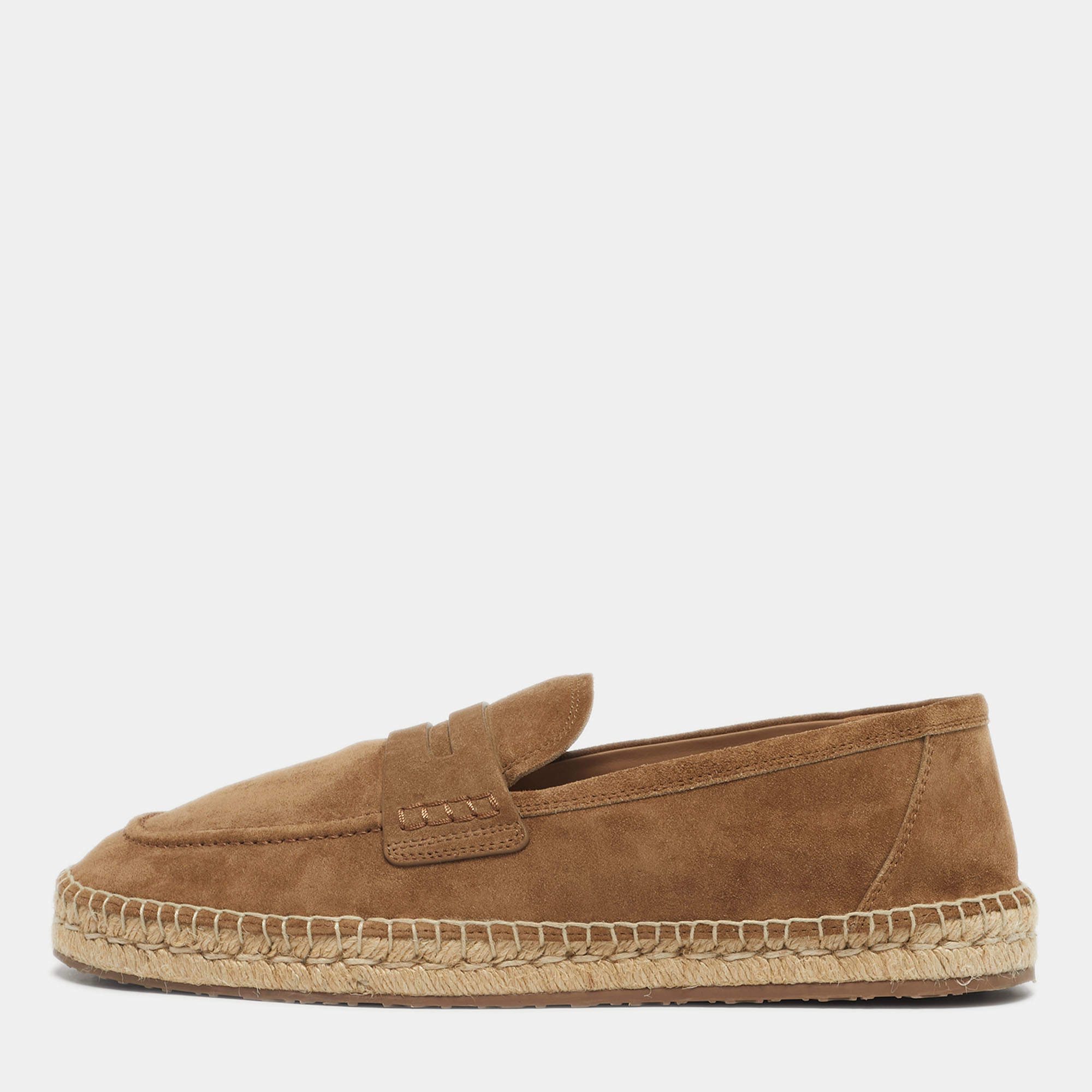 Pre Owned Gianvito Rossi Brown Suede Lido Espadrilles Size 44